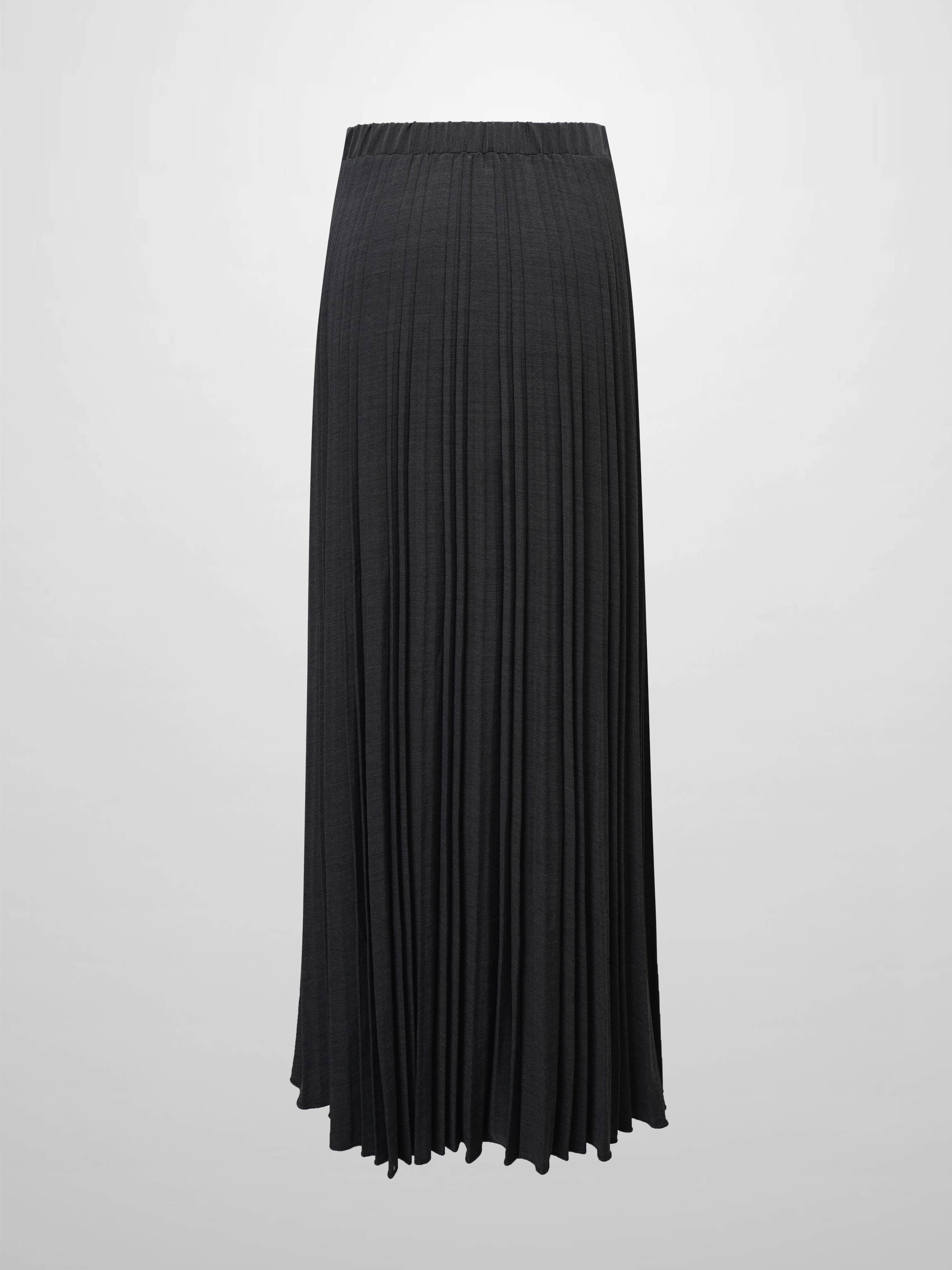 Mix Pleat Skirt-Denim Grey