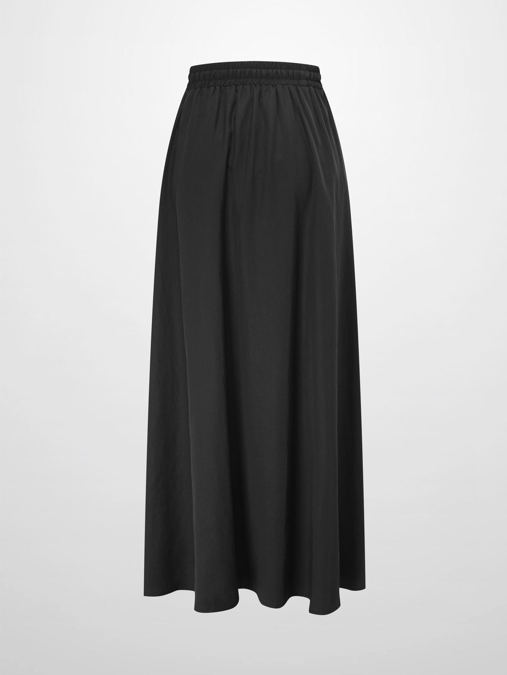Drawstring Circle Skirt-Black