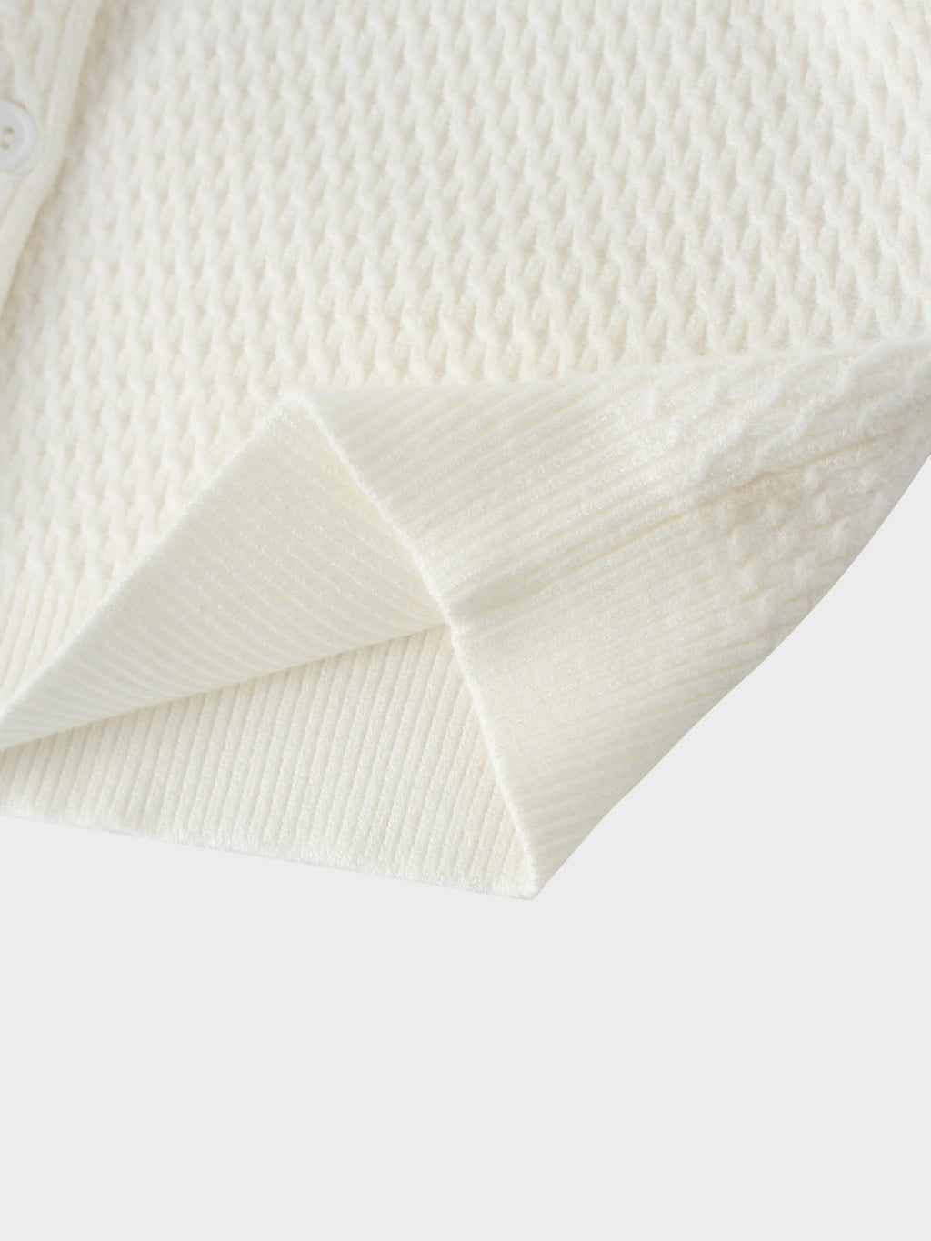 Textured Crew Cardigan-Ivory