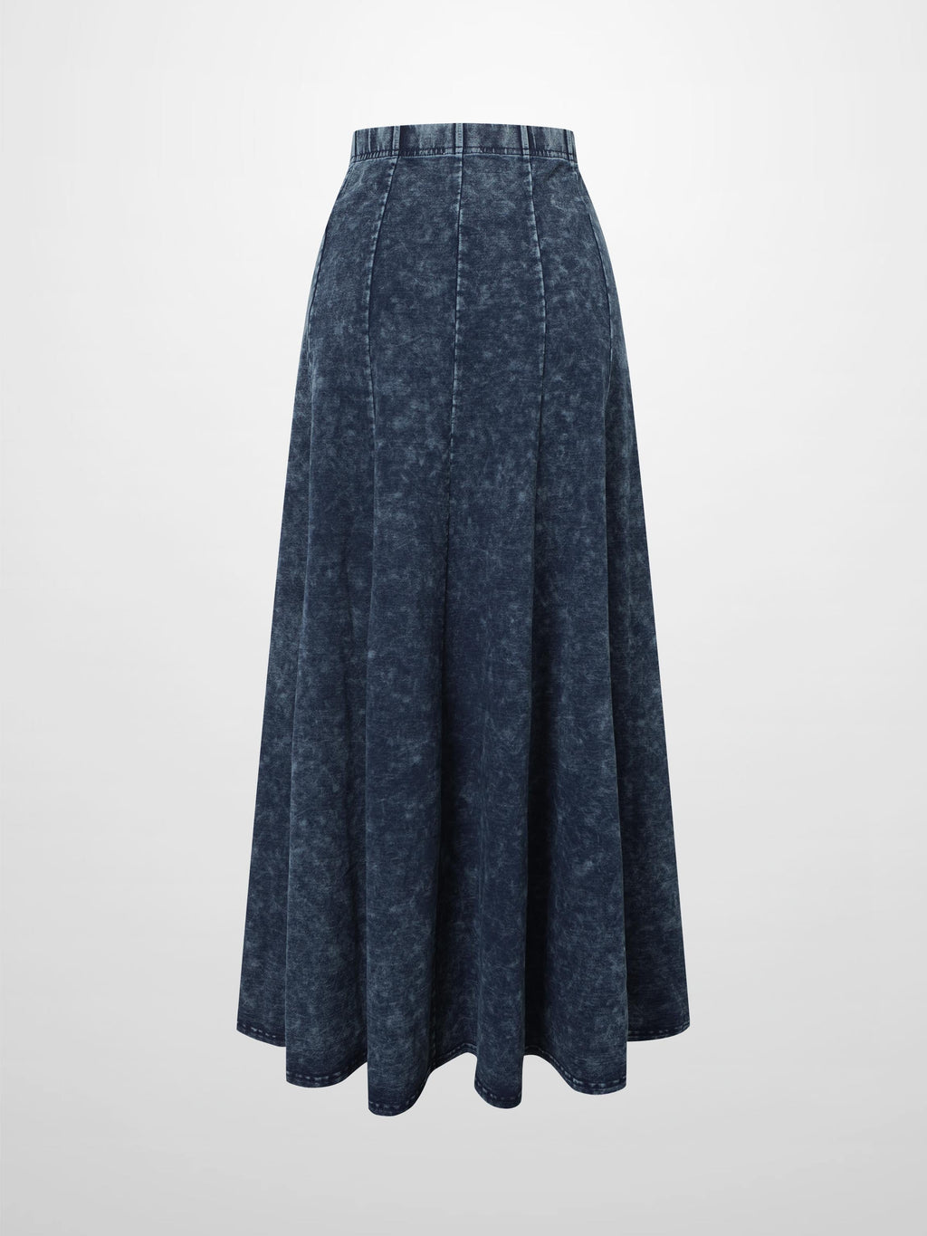 Paneled Flare Skirt 37"-Blue Wash
