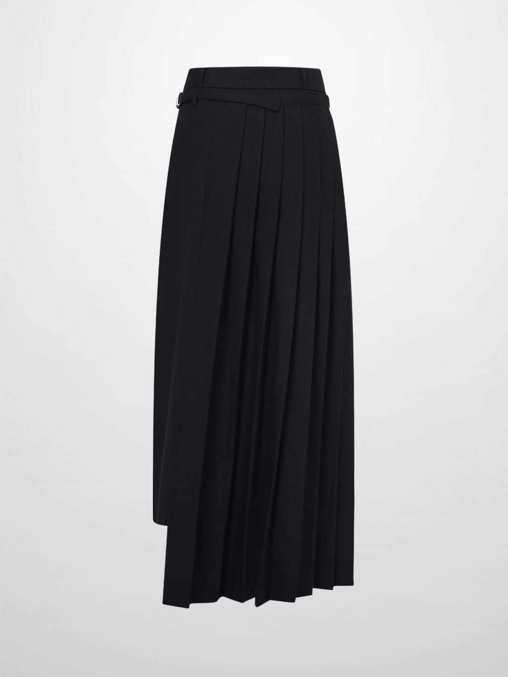 Pencil Pleat Combo Skirt-Black
