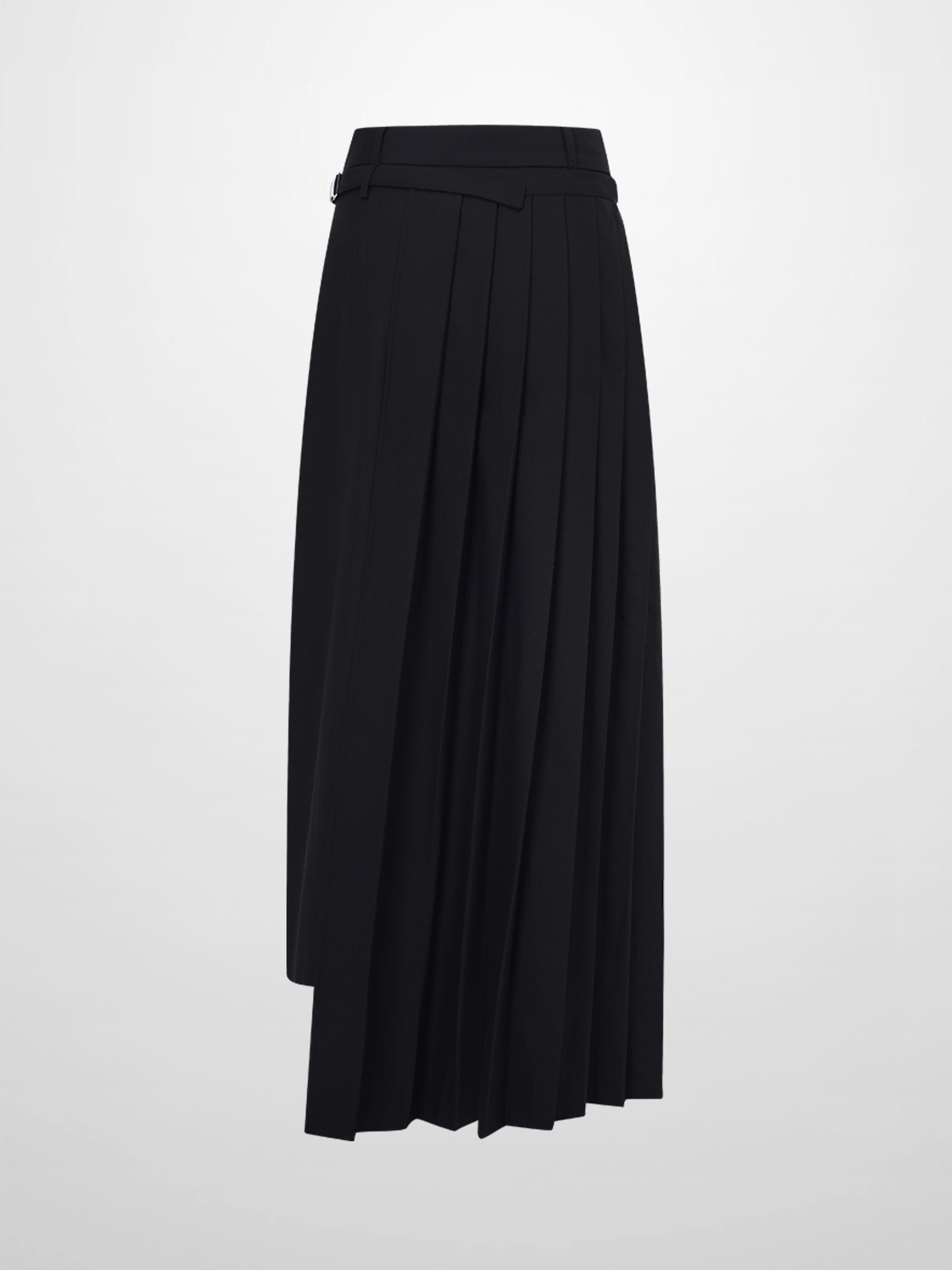 Pencil Pleat Combo Skirt-Black