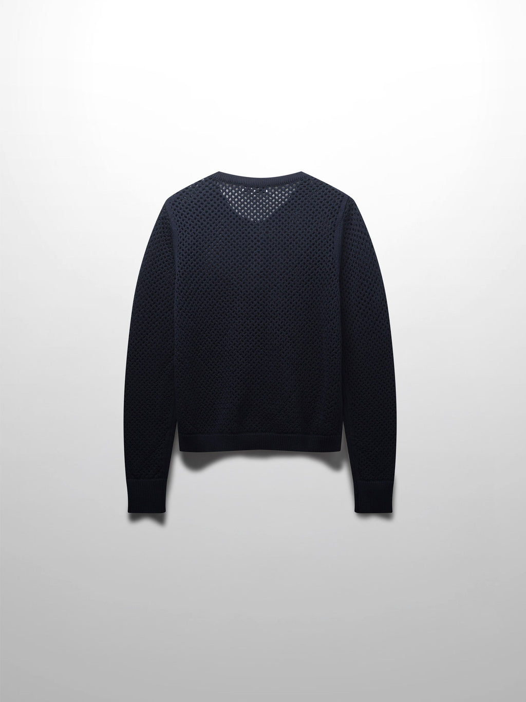 Crochet Knit Button Down Cardigan-Navy