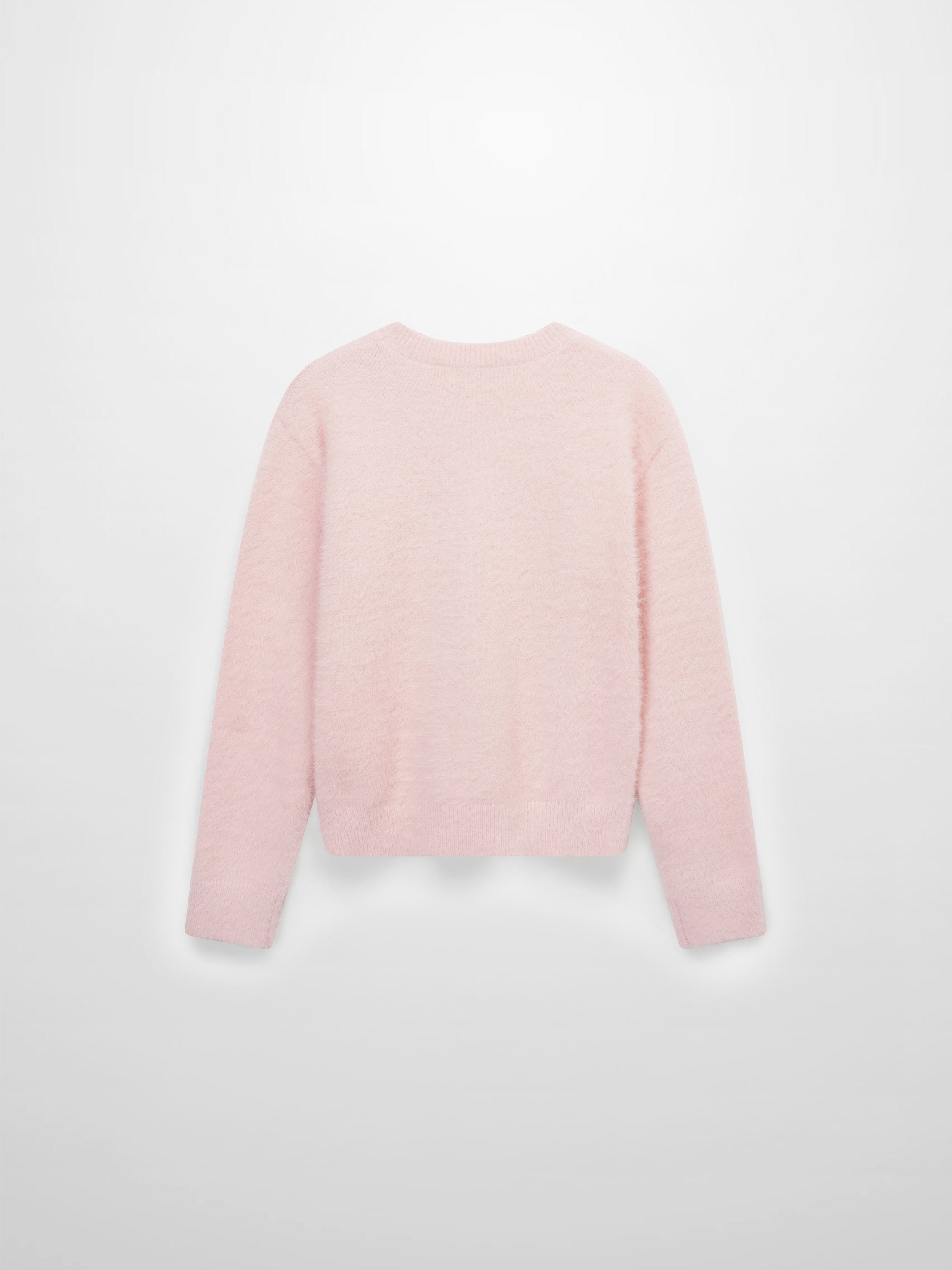 Mohair Crew Neck Sweater-Pink