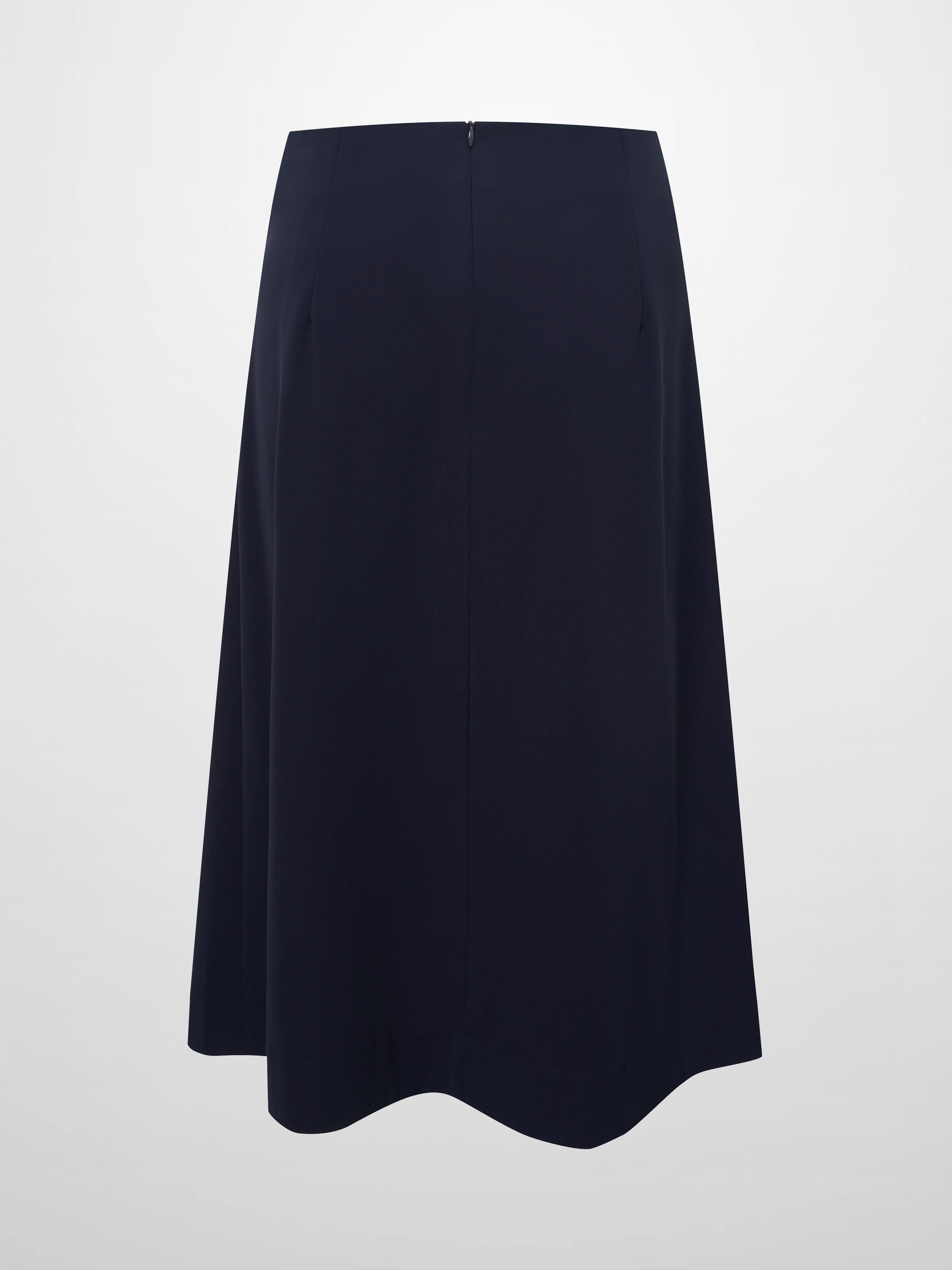 Side Pleat A-Line Short Skirt-Navy