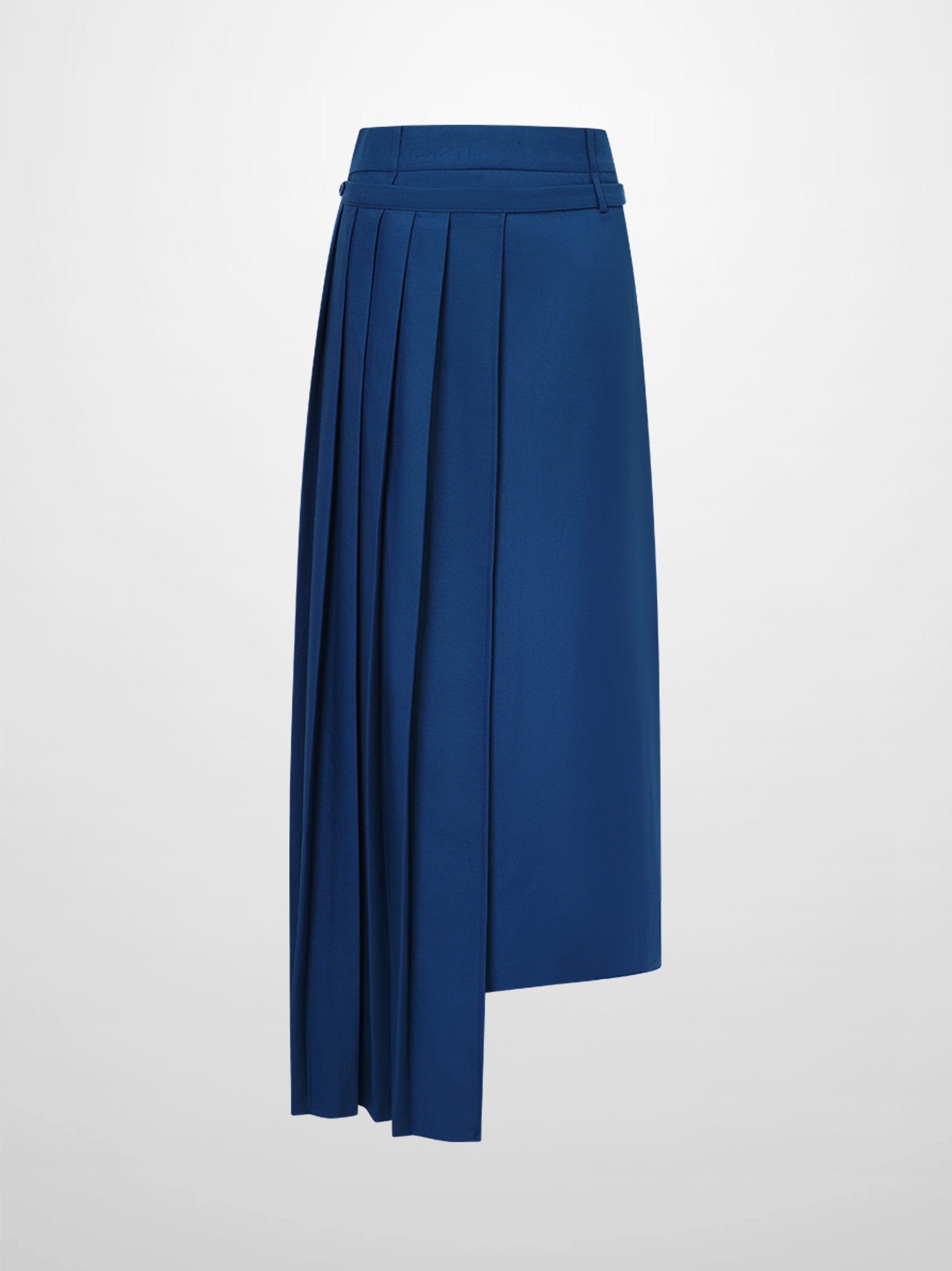 Pencil Pleat Combo Skirt-Blue