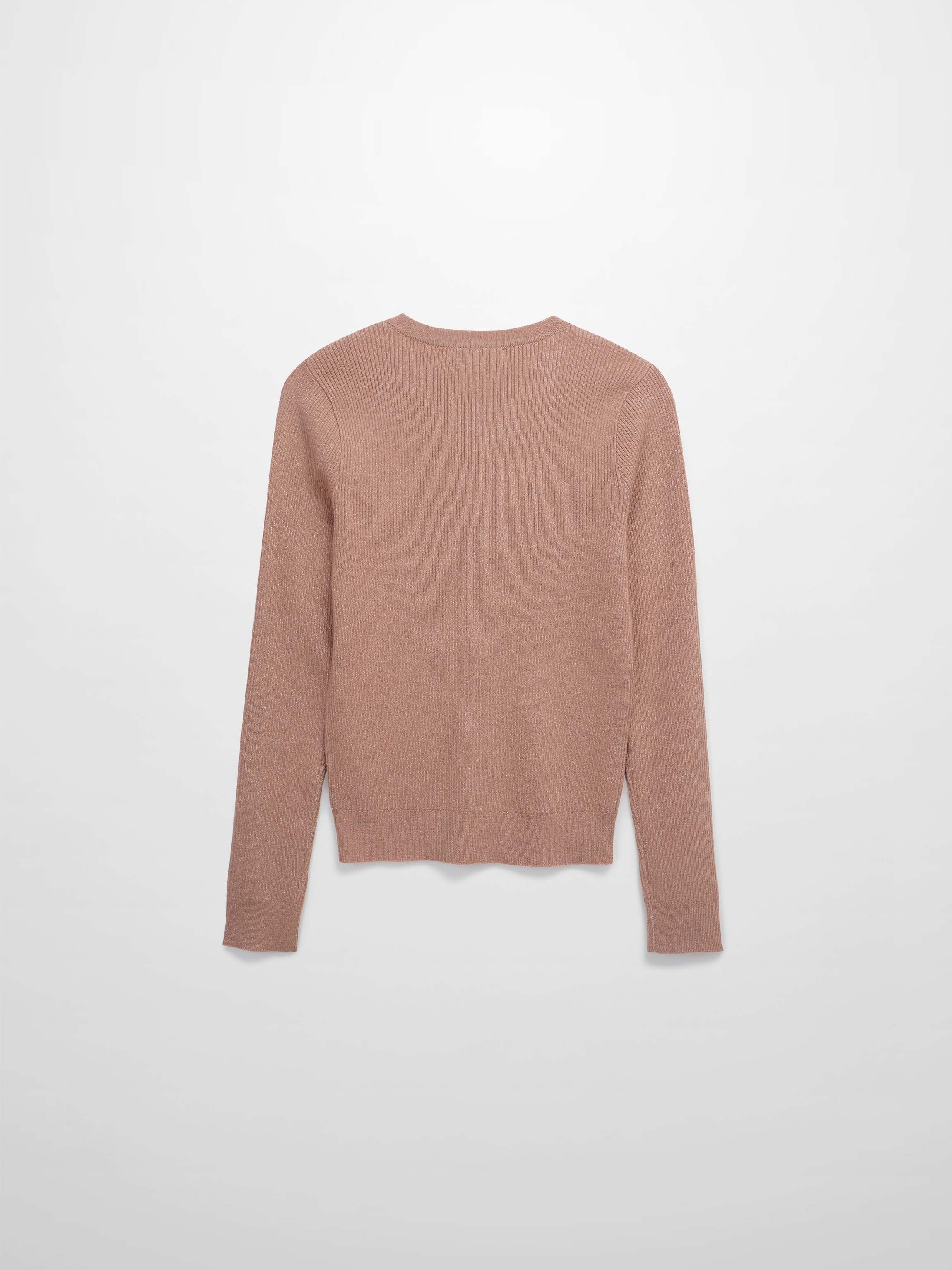 Lurex Ribbed Sweater-Blush