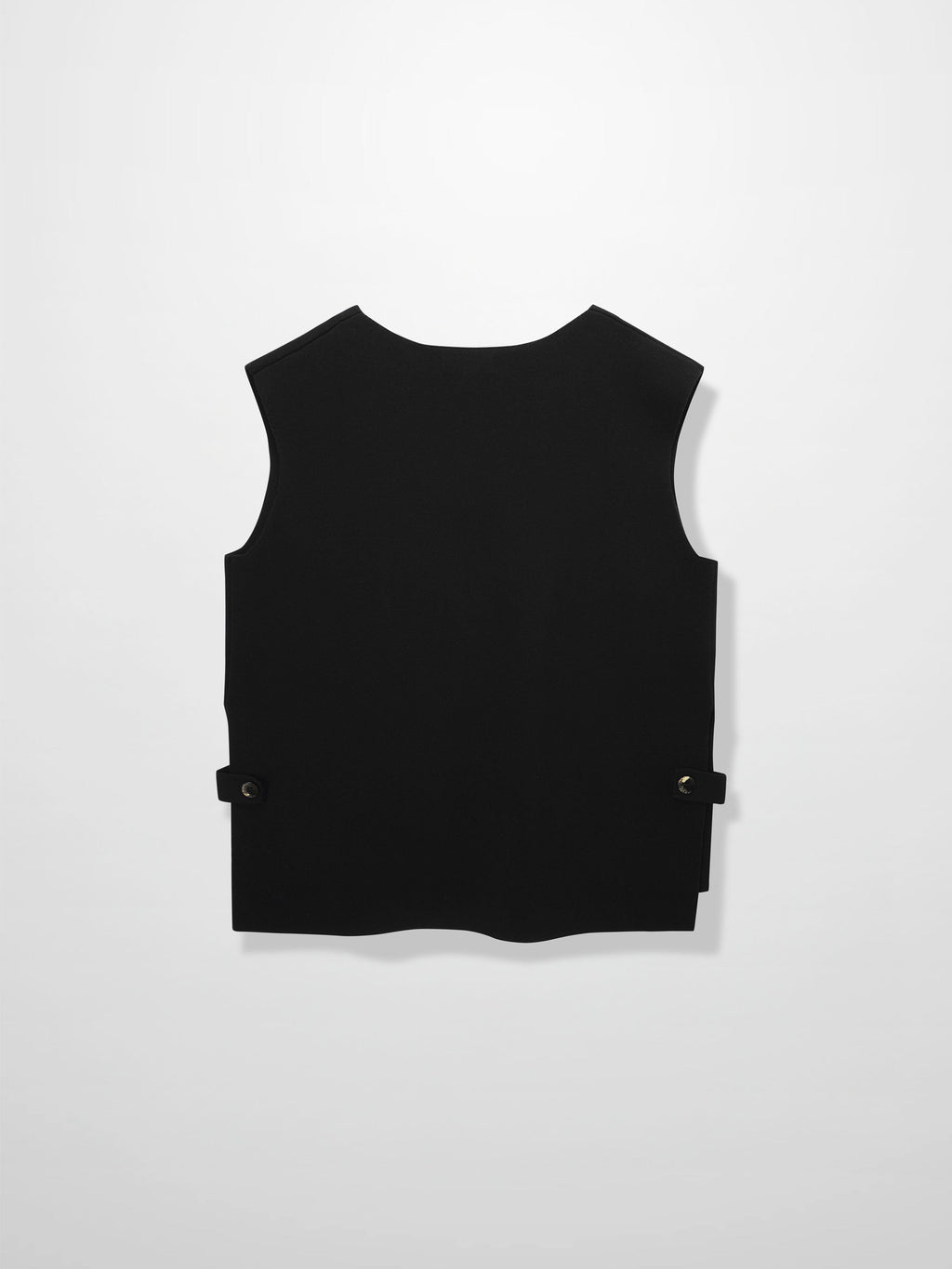 Side Tab Knit Vest-Black