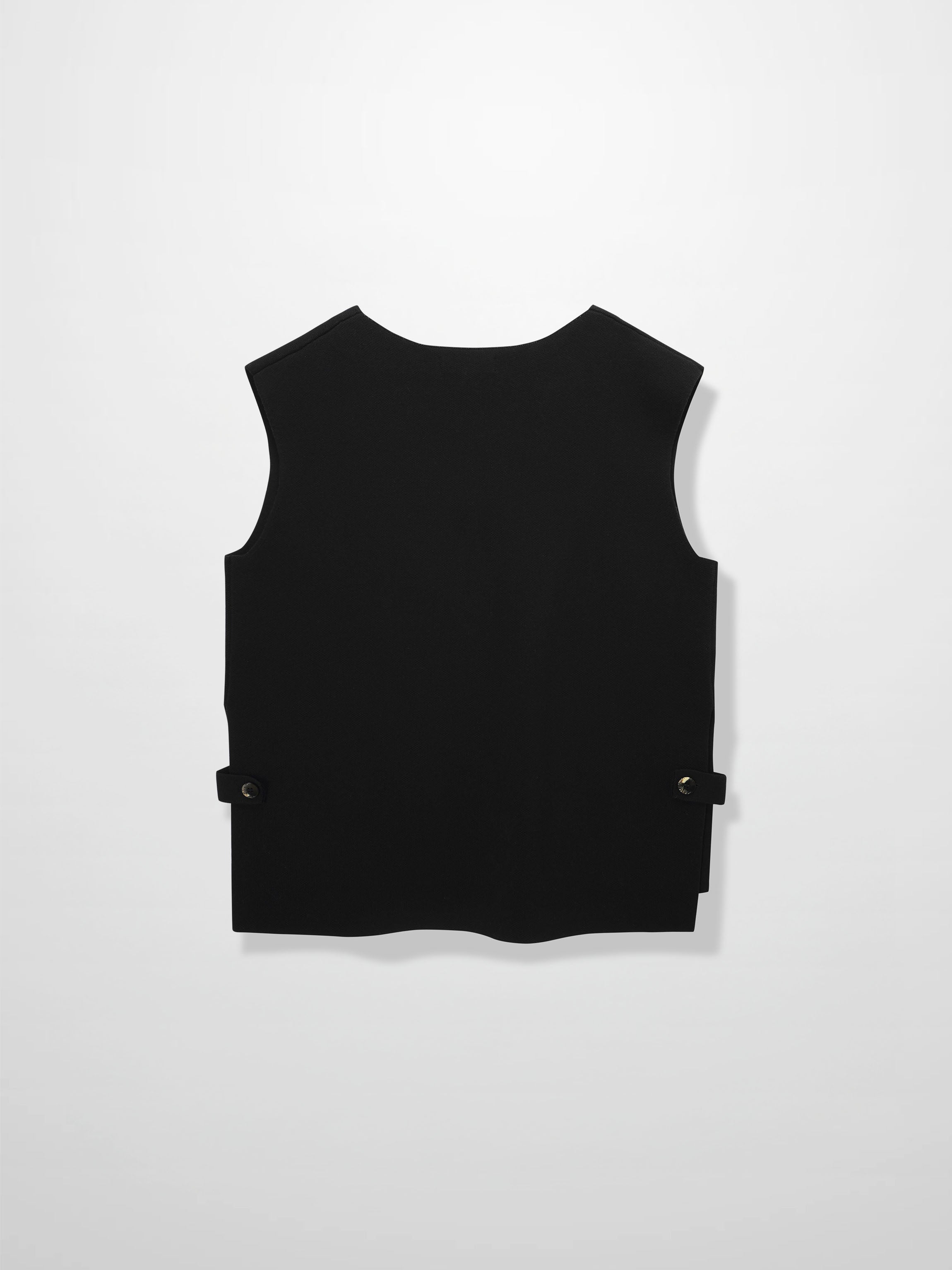 Side Tab Knit Vest-Black