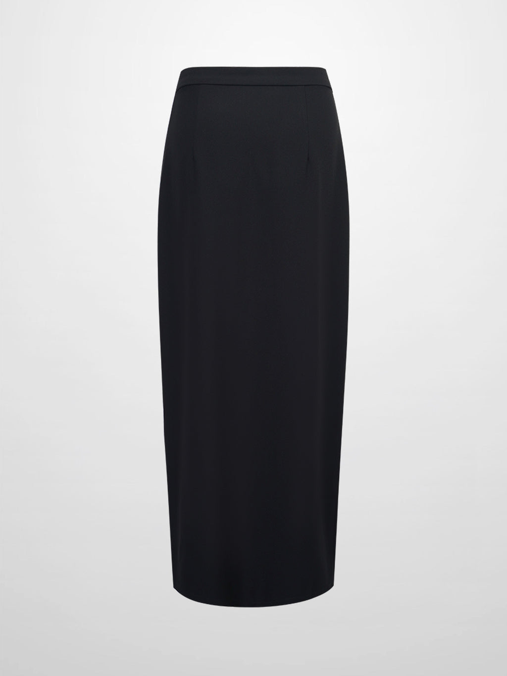 Gold Button Straight Pocket Skirt-Black