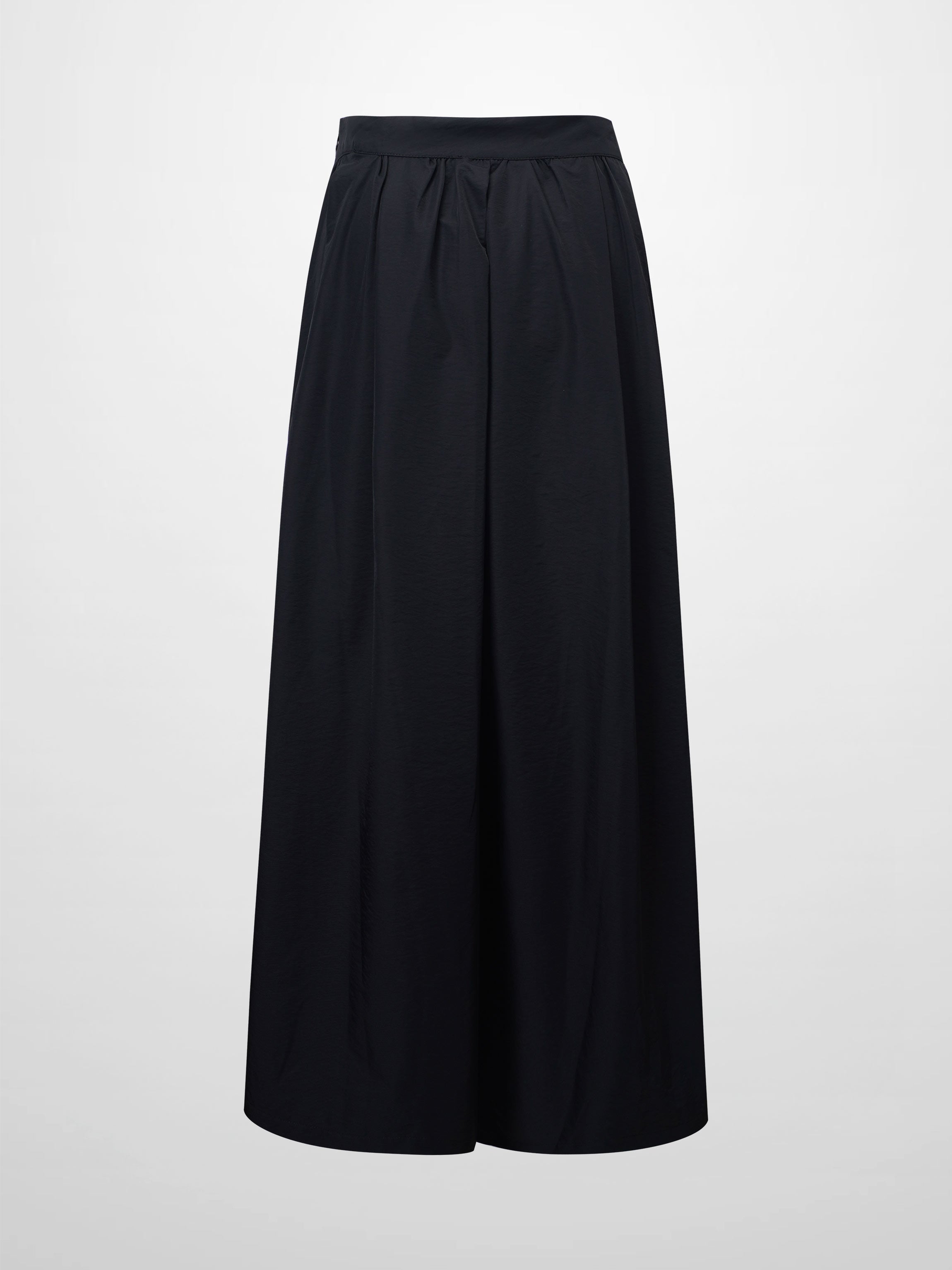 Waisted Full Taffeta Skirt-Black
