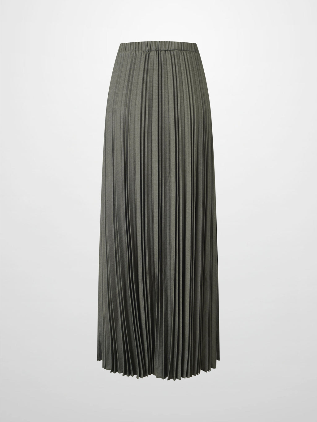 Denim Pleated Skirt-Olive