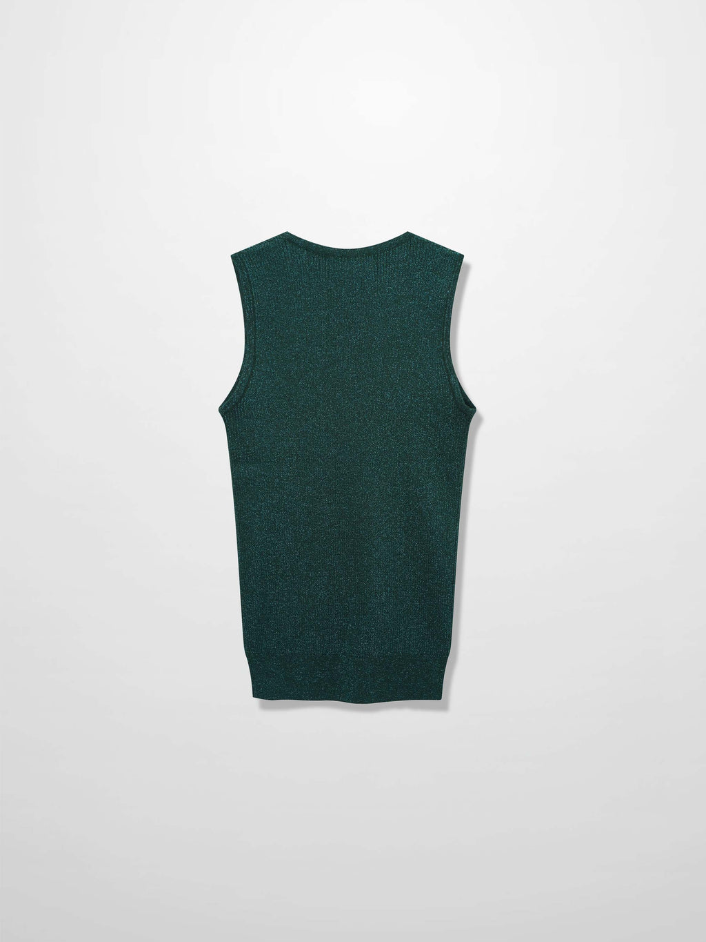 Lurex Sleeveless Sweater-Hunter Green