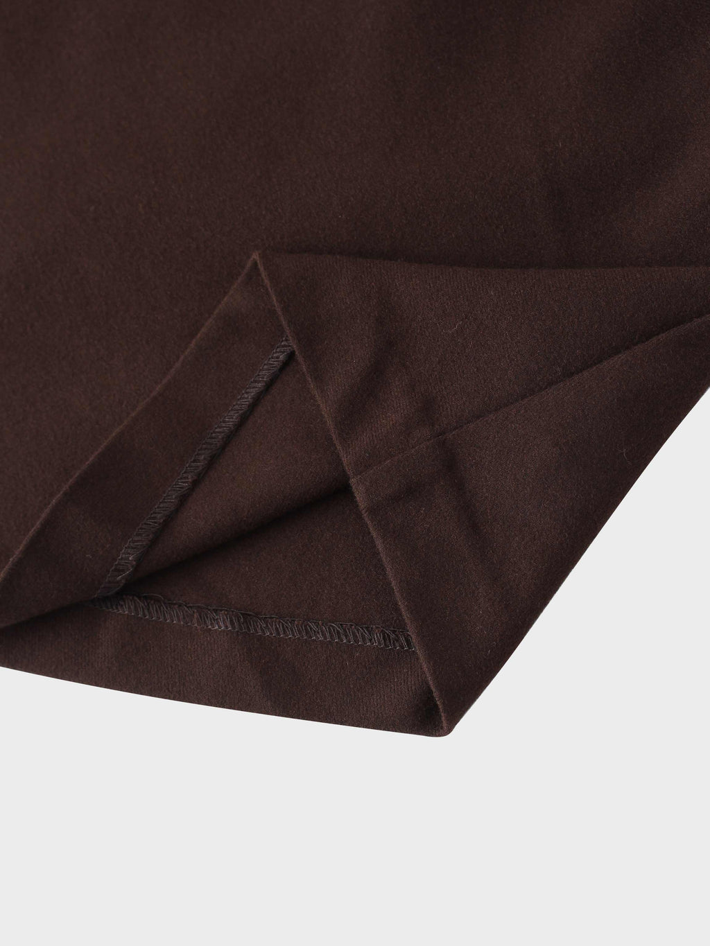 Basic A-Line Seamed Maxi Skirt-Brown