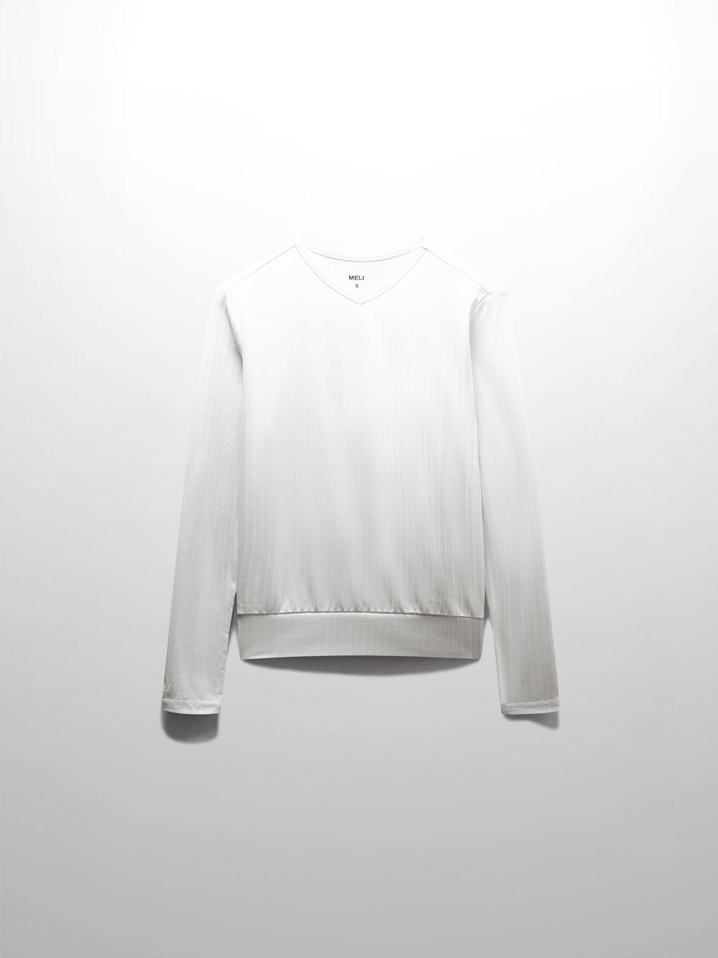 Ribbed High V Bomber-White