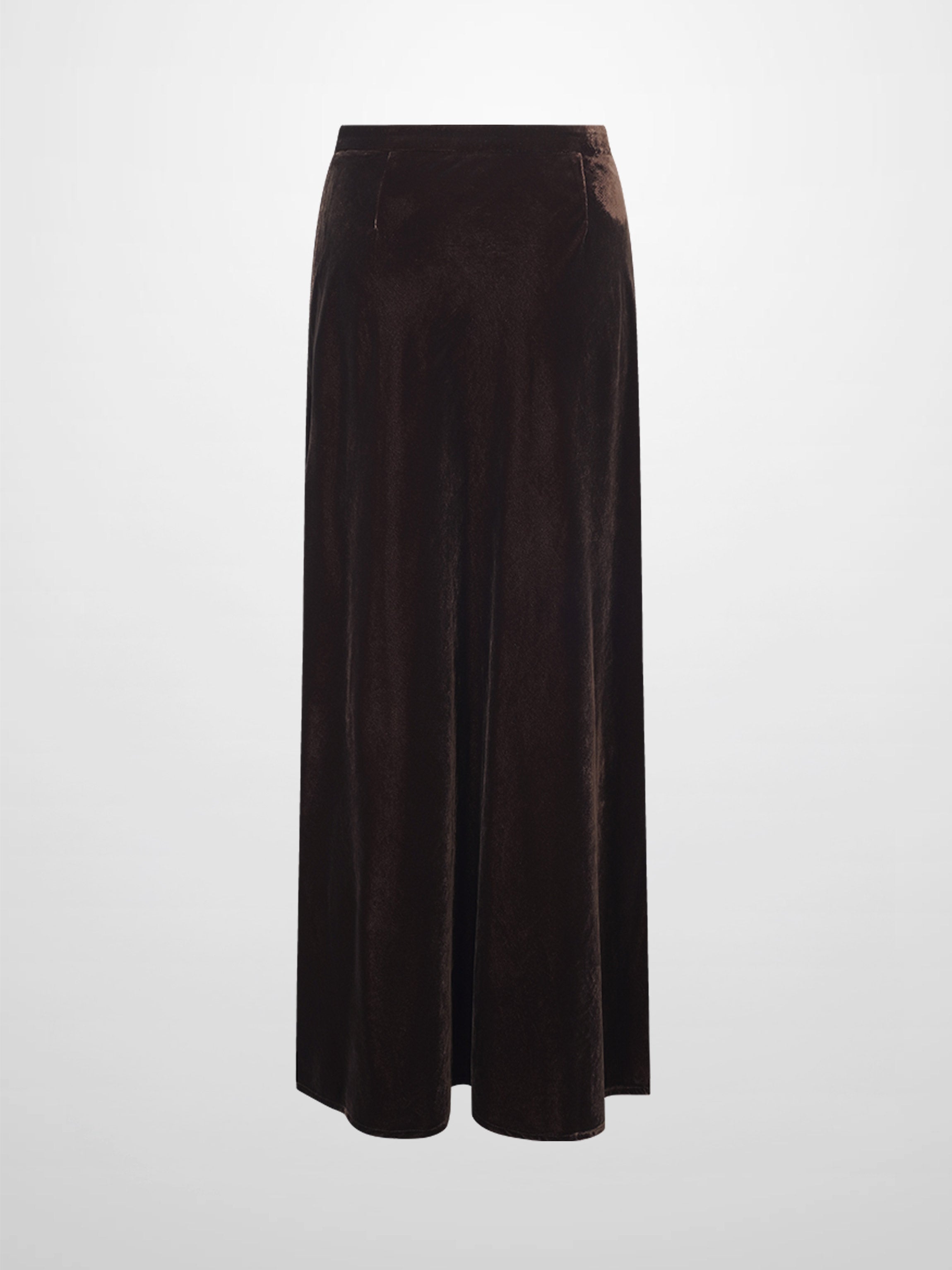 Velvet Flare Skirt-Brown