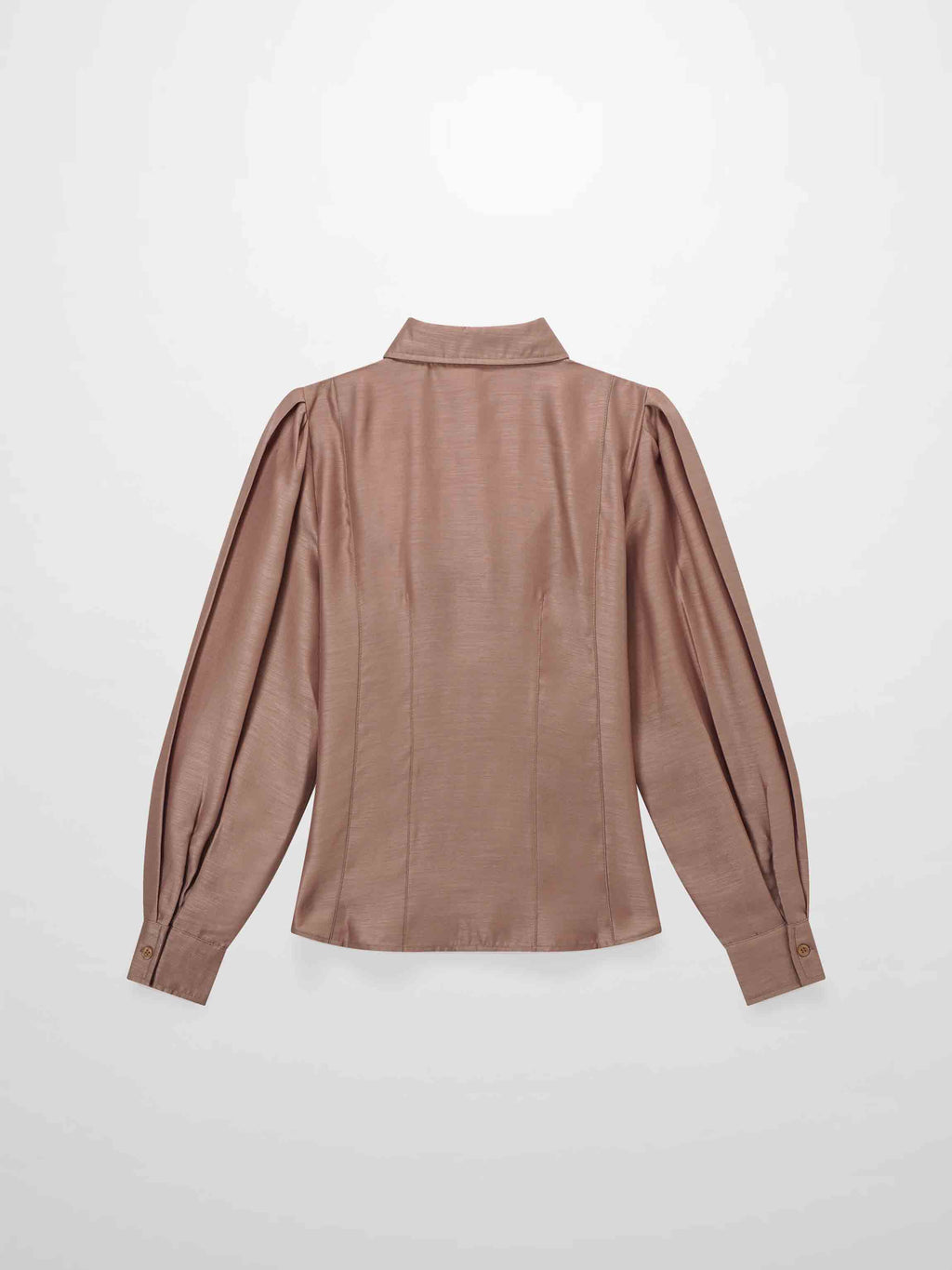 Textured Puff Sleeve Blouse-Mushroom