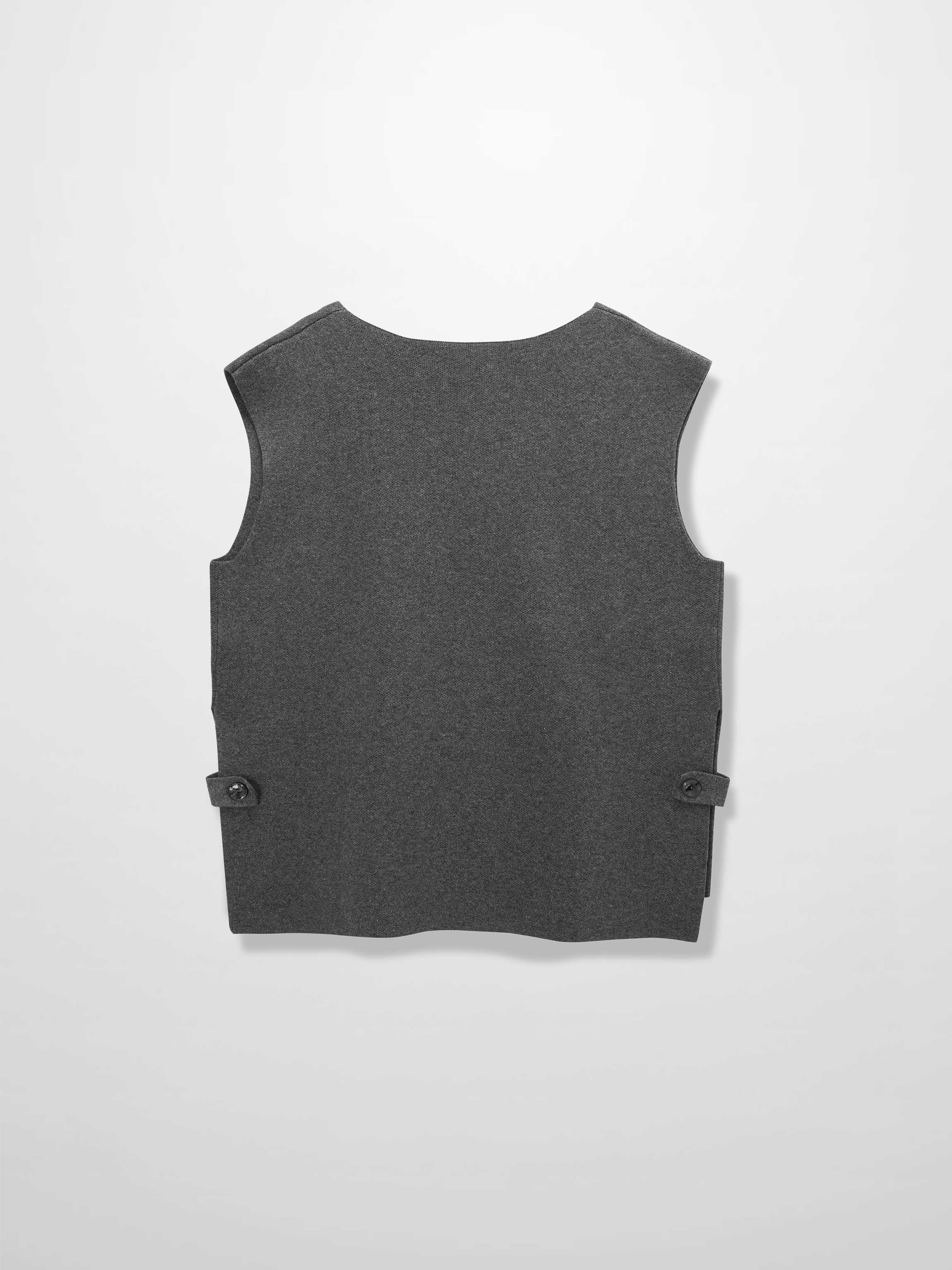 Side Tab Knit Vest-Heathered Grey