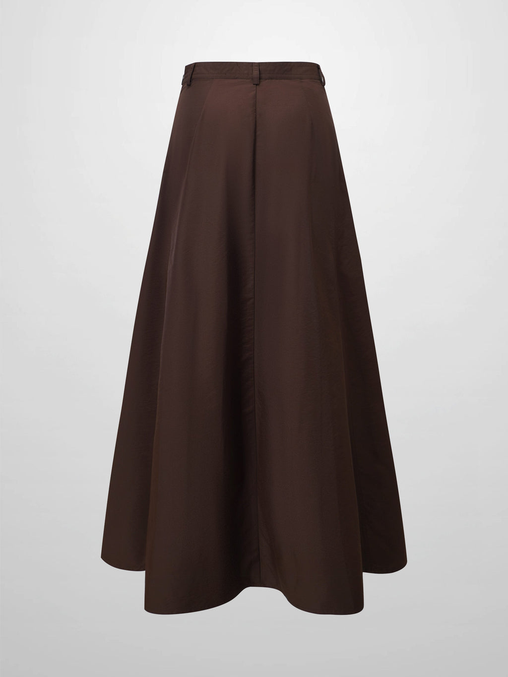 Taffeta Yoke Skirt-Brown