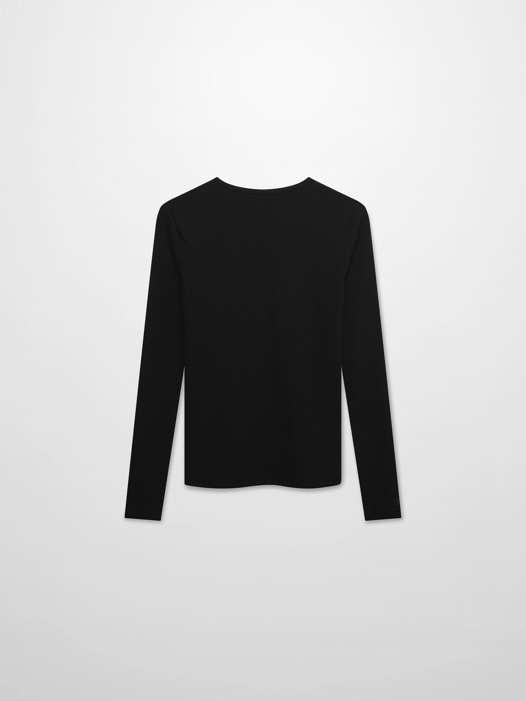 Soft Ribbed High V Tee-Black