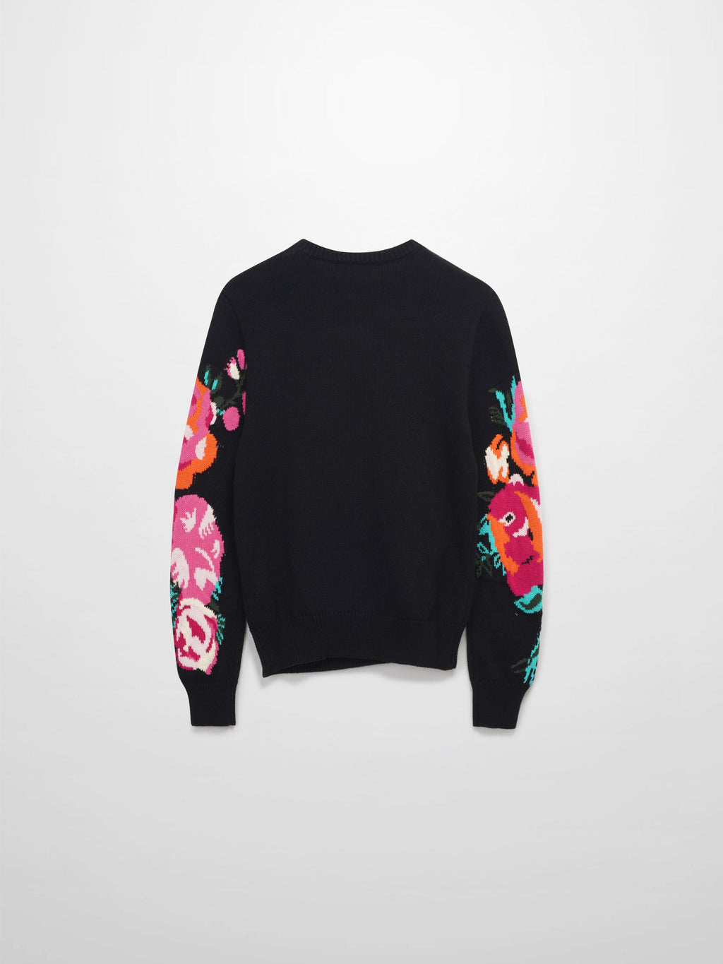 Floral Motif Sweater-Black