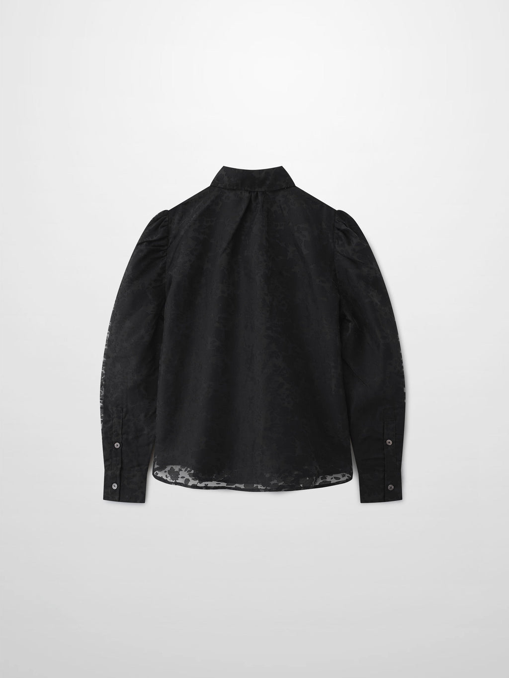 Puff Sleeve Lace Burnout-Black