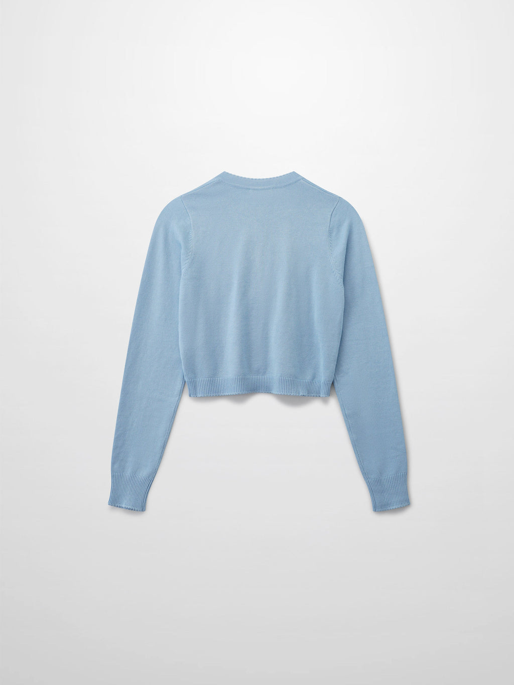 Embellished Cluster Crop Cardigan-Light Blue