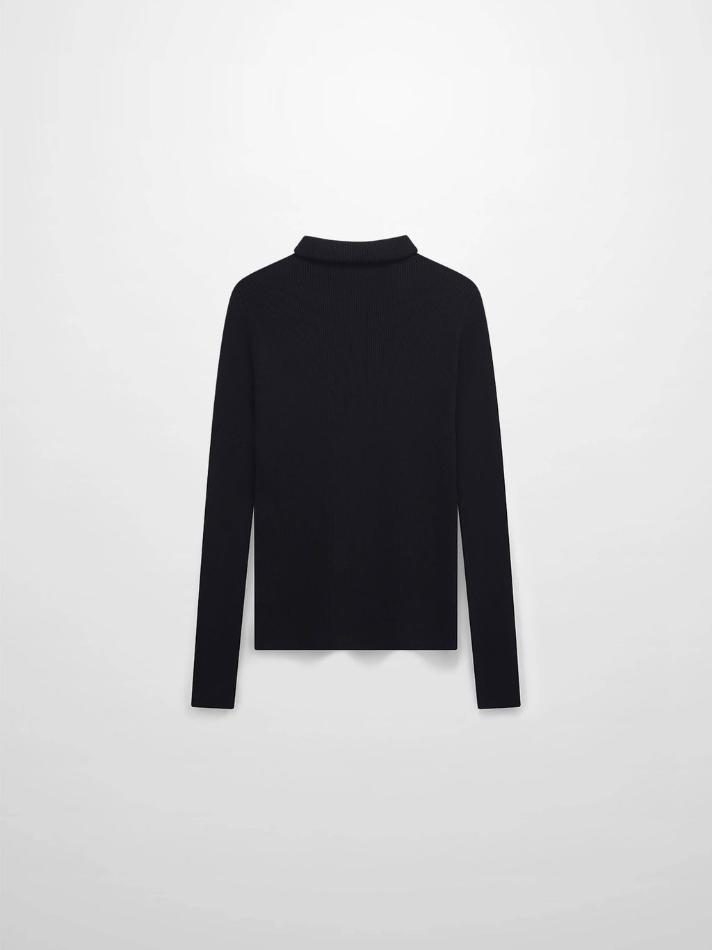 Knit Ribbed Turtleneck-Black