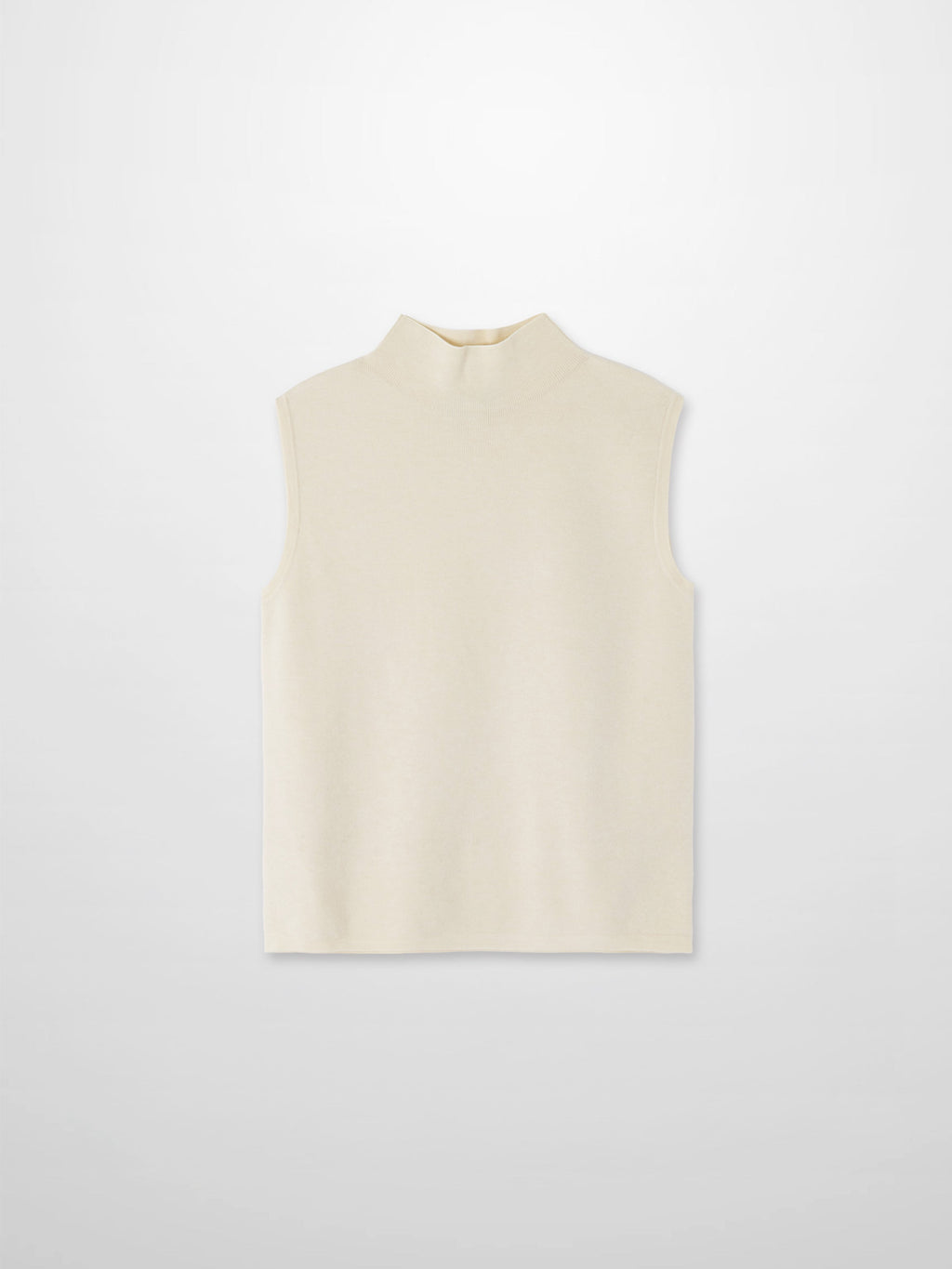 Sleeveless Mock Neck Sweater-Ivory