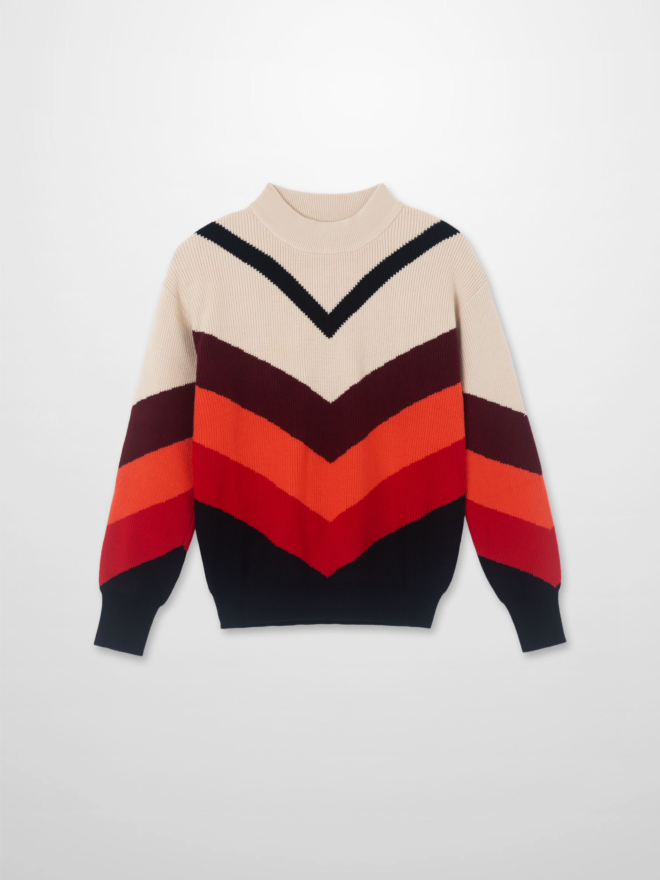 Multi V Sweater-Shades of Orange