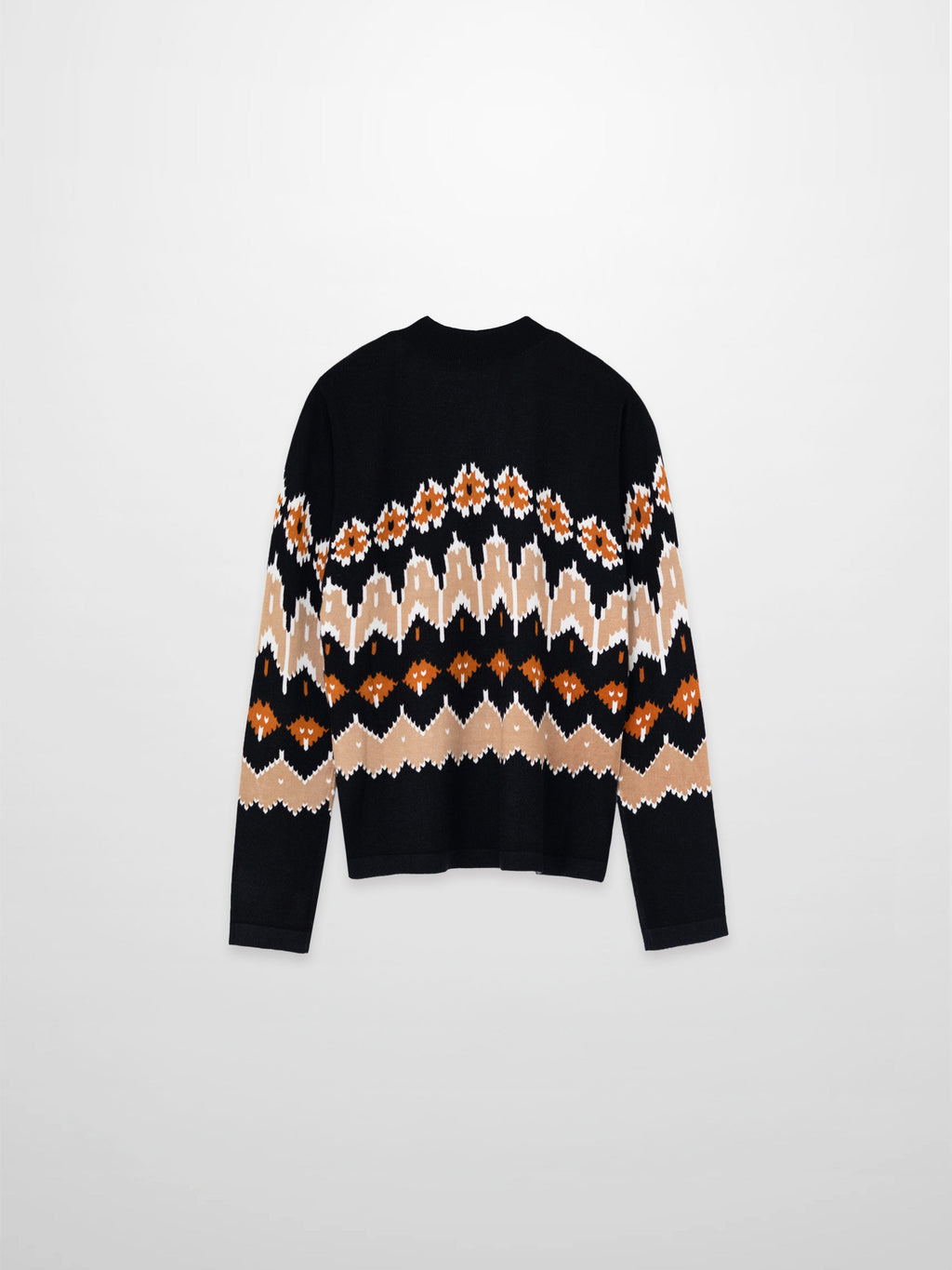 Mock Neck Sweater-Geo Floral