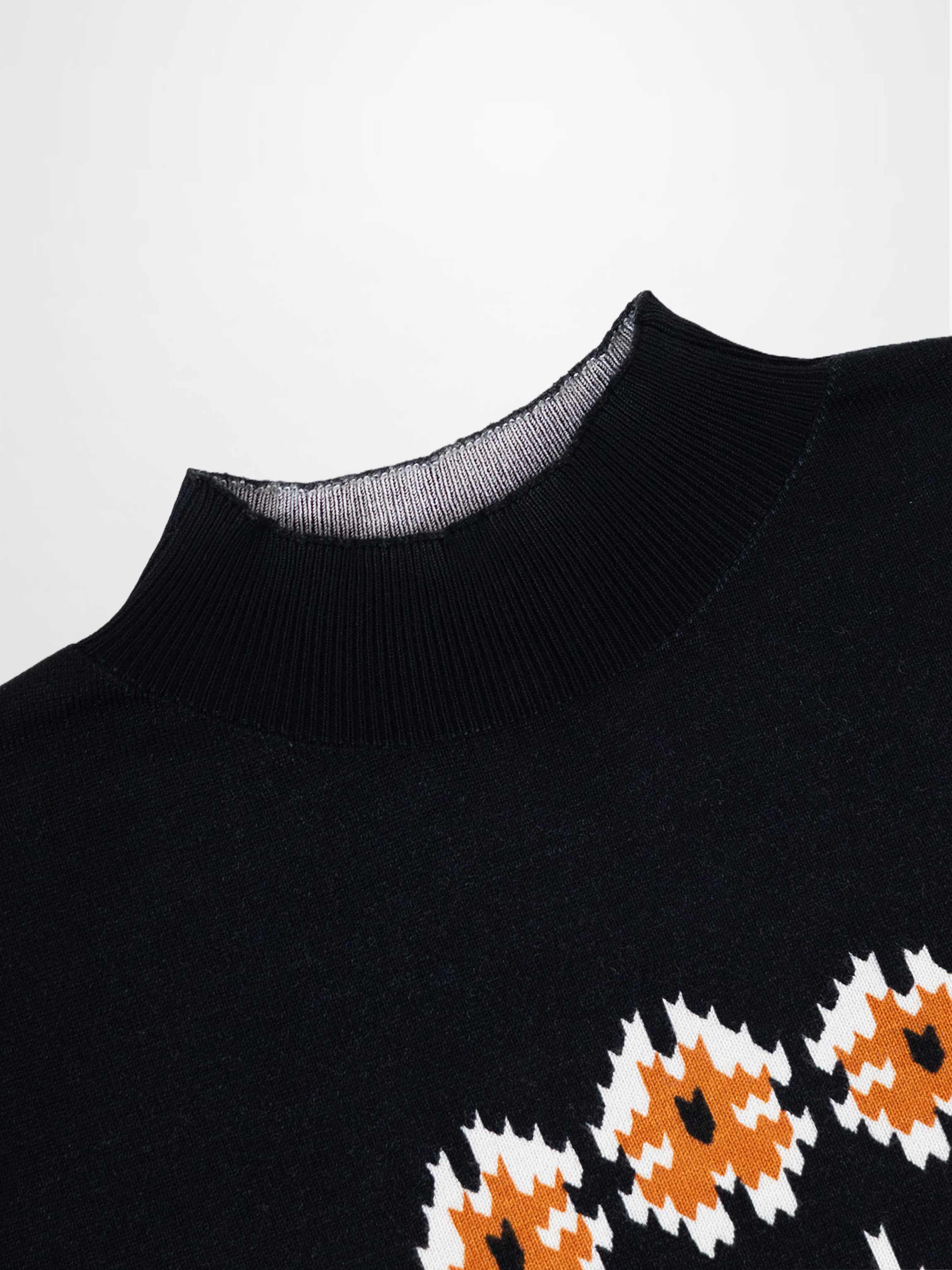 Mock Neck Sweater-Geo Floral