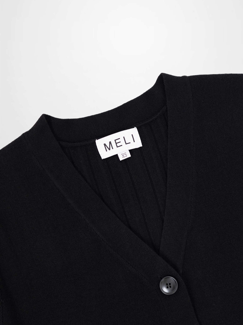 Back Wide Ribbed Cardigan Sweater-Black