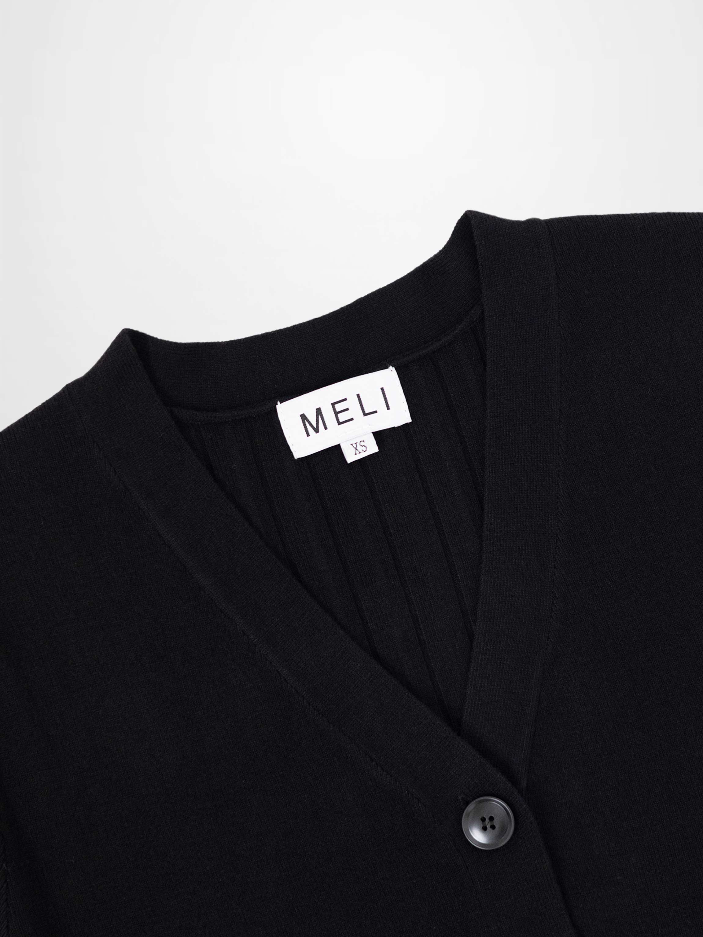 Back Wide Ribbed Cardigan Sweater-Black