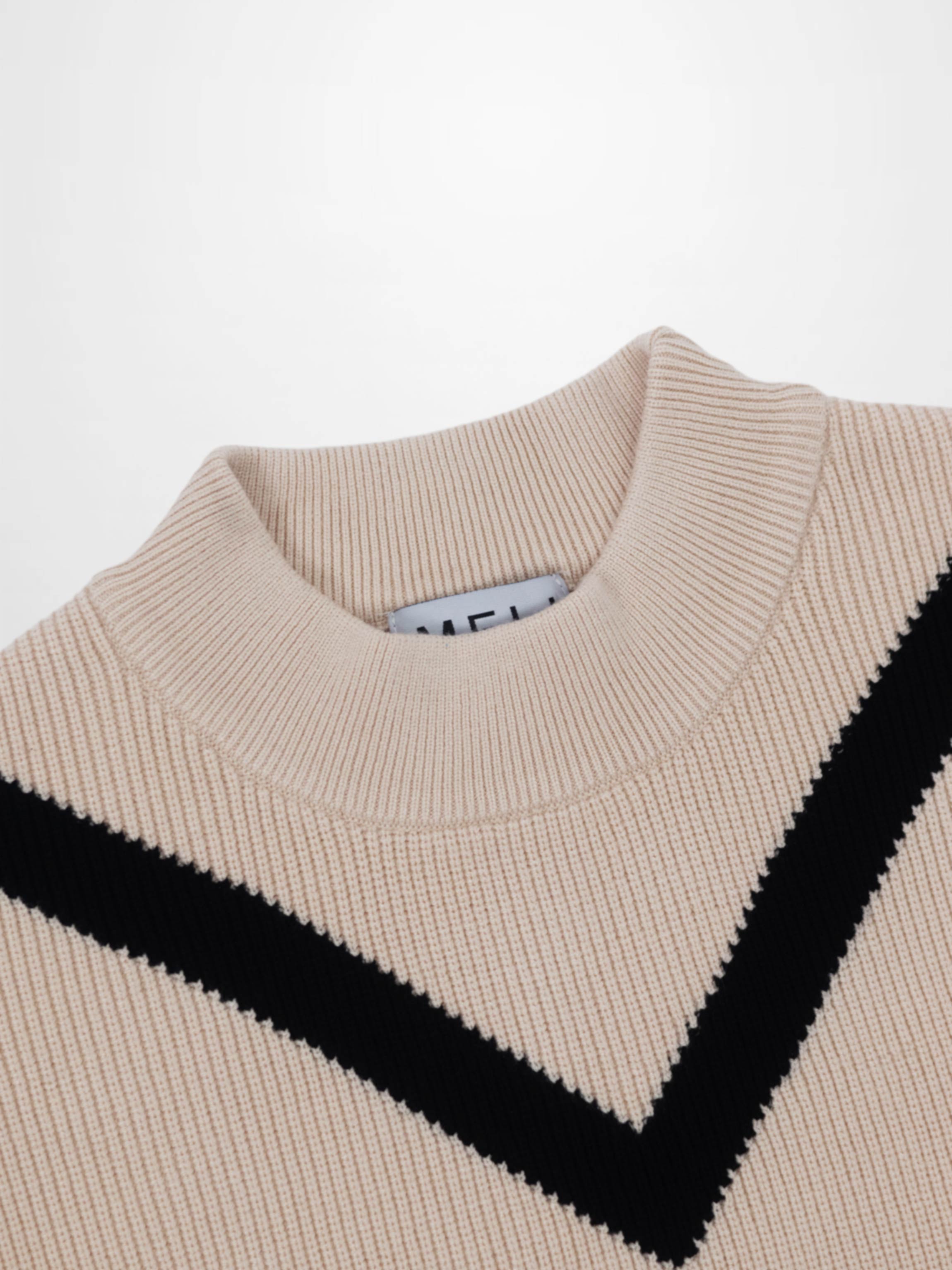 Multi V Sweater-Shades of Orange