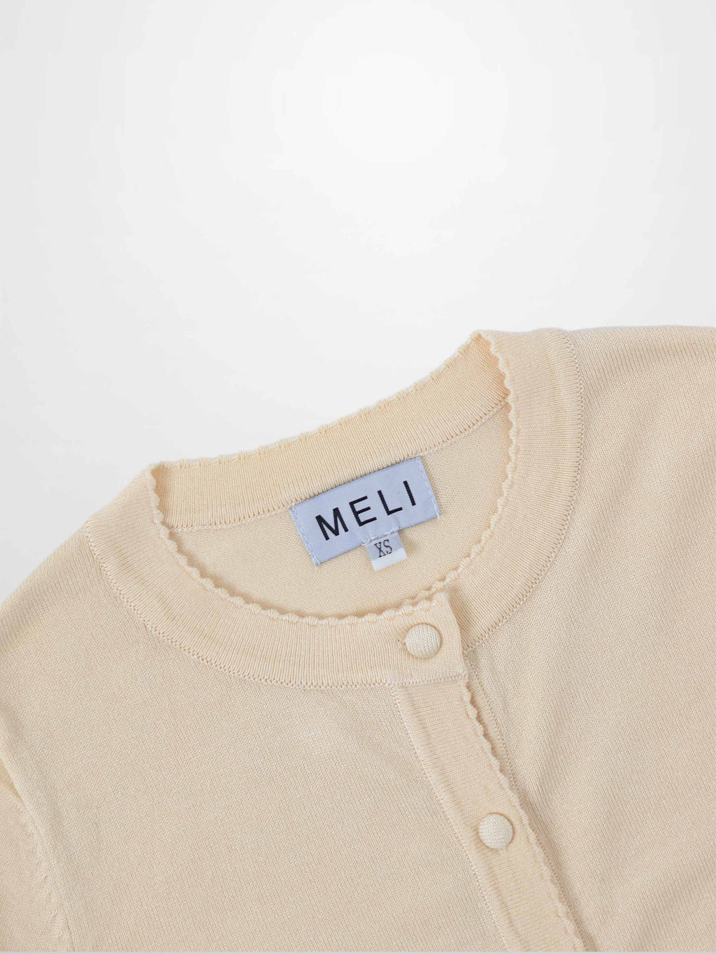 Trim Detail Crew Crop Cardigan-Ivory