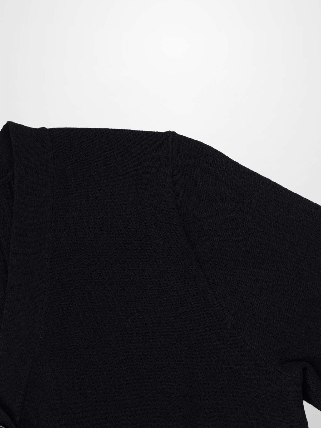 Back Wide Ribbed Cardigan Sweater-Black