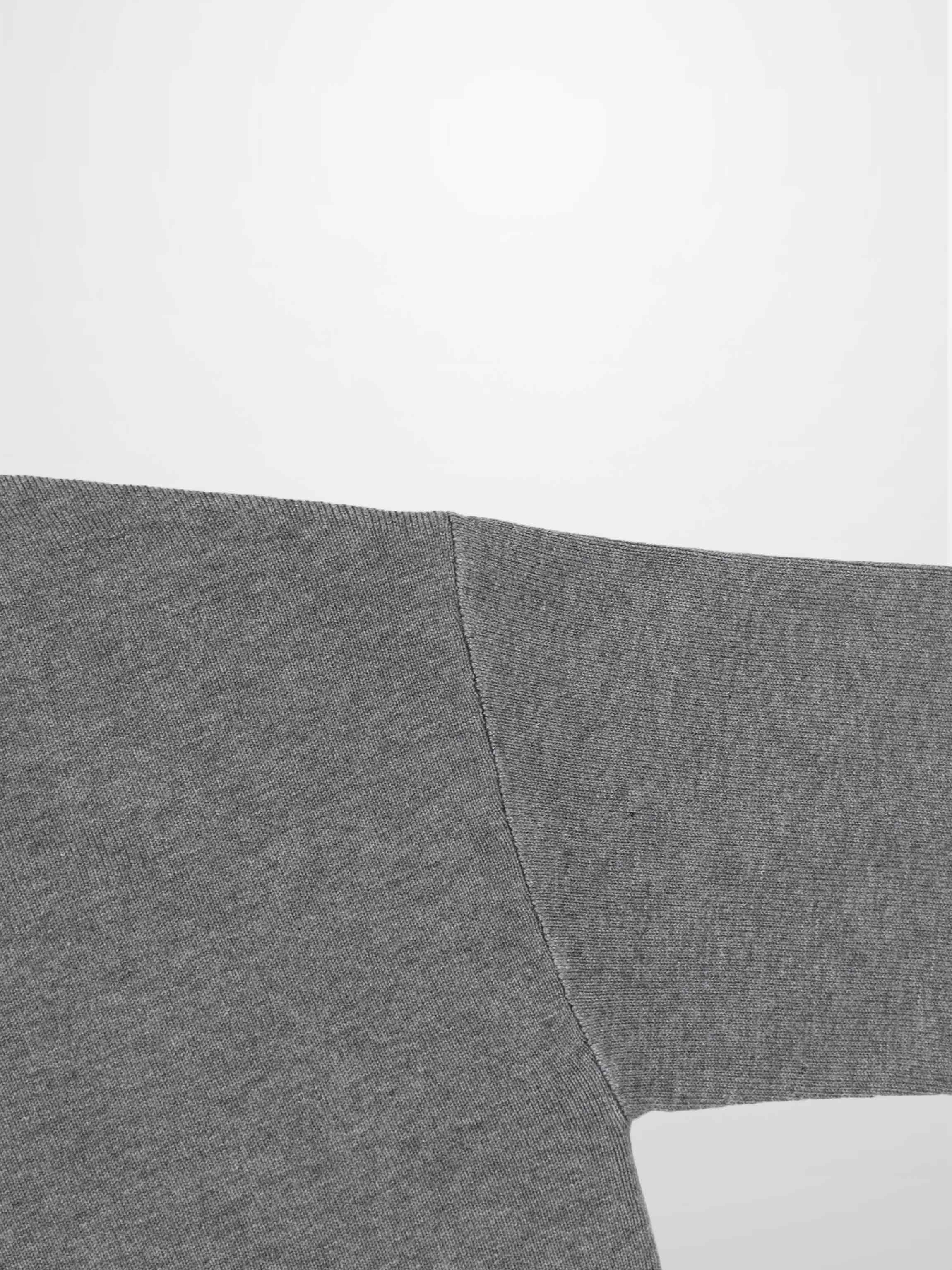 Mock Neck Thin Knit Sweater-Grey