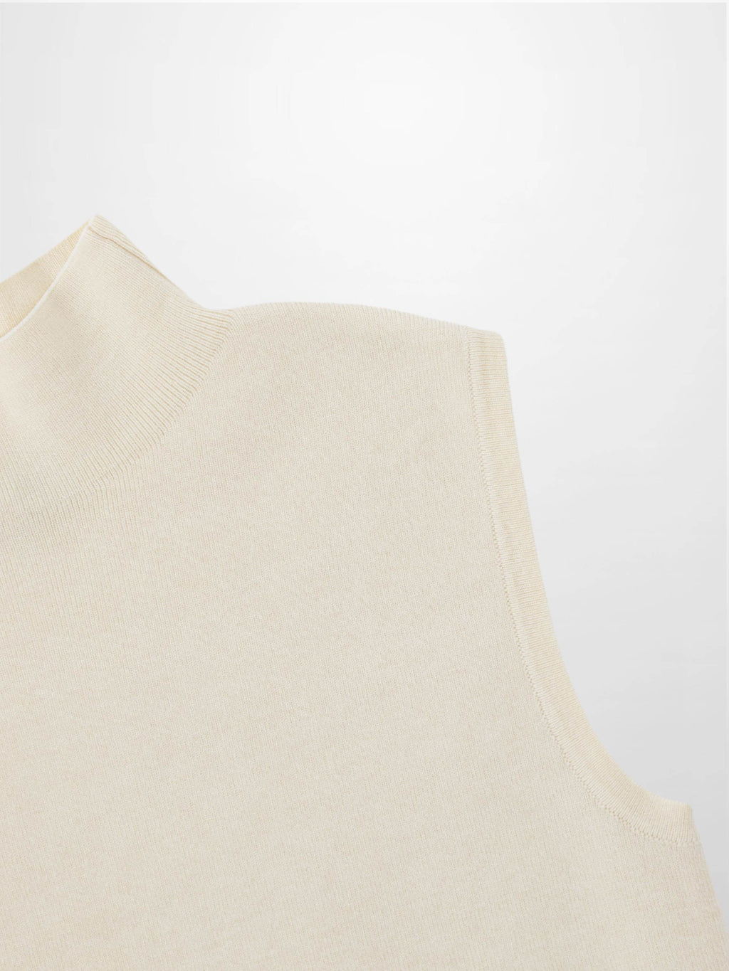 Sleeveless Mock Neck Sweater-Ivory