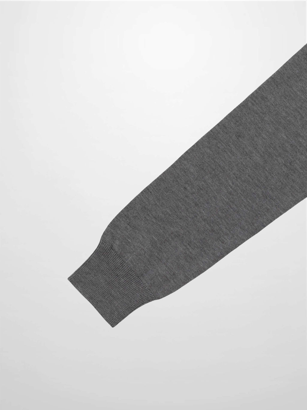 Wool Blend Collared Cardigan-Grey