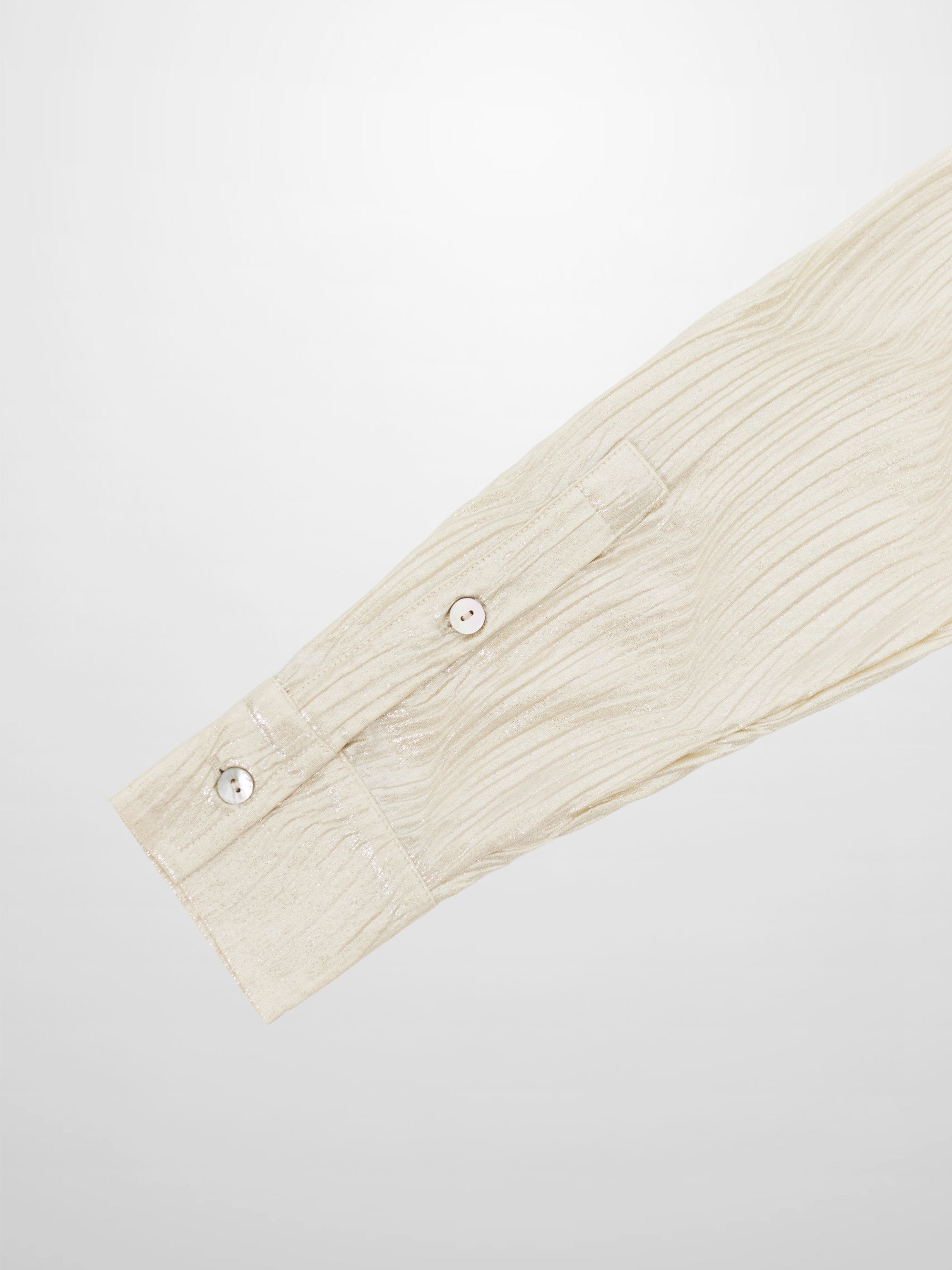 Shimmer Texture Bow Blouse-Cream