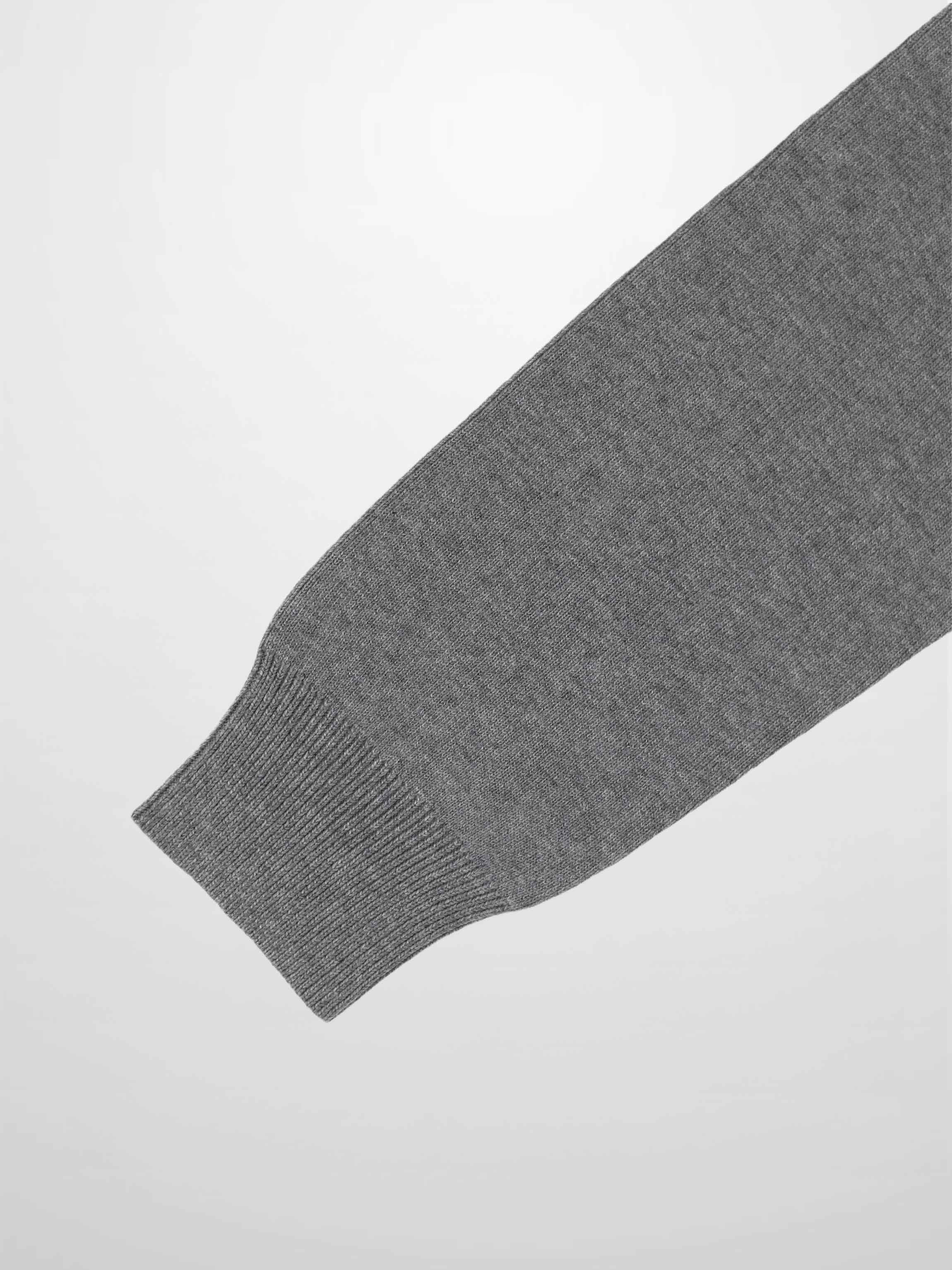 Mock Neck Thin Knit Sweater-Grey