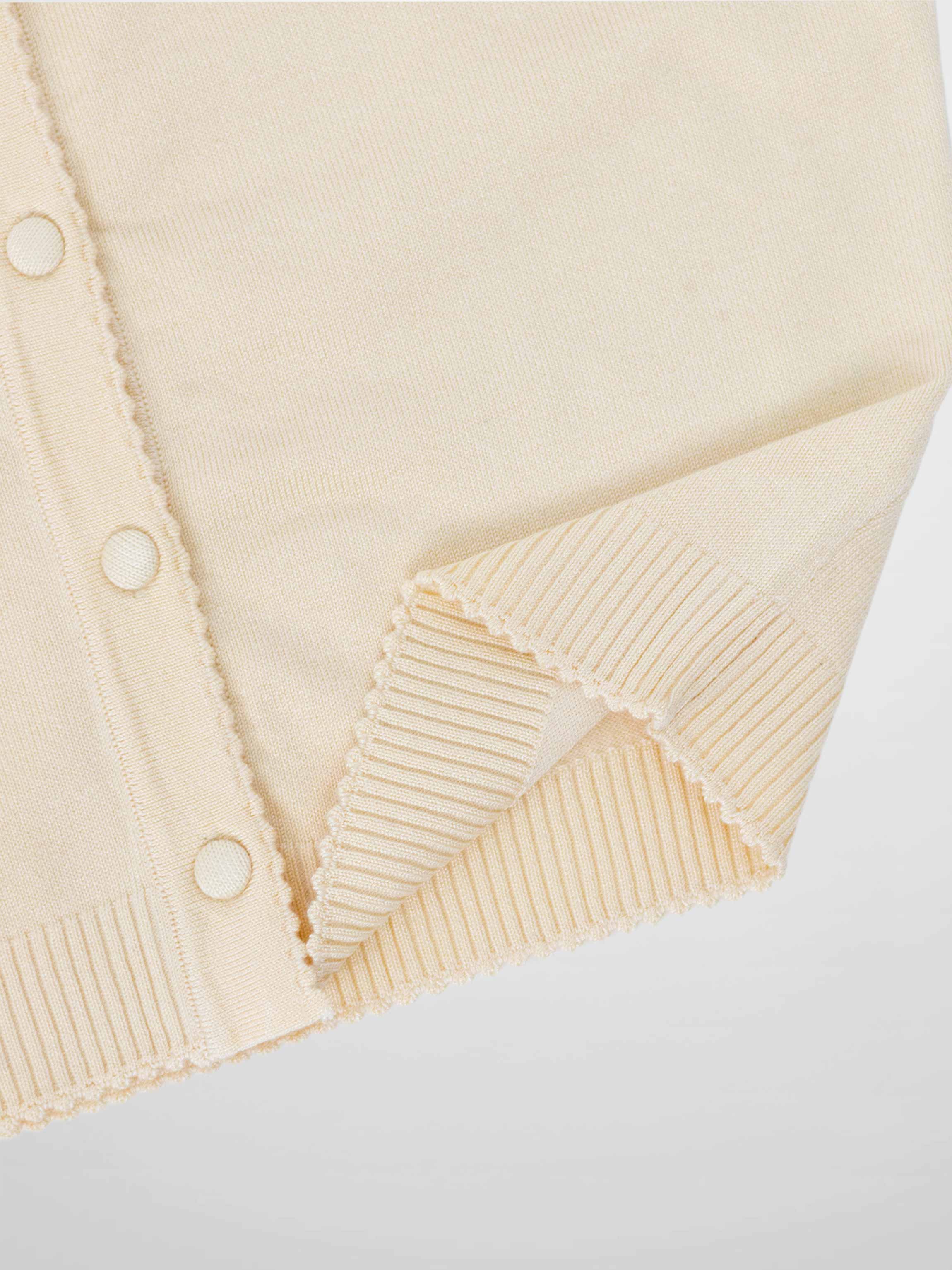 Trim Detail Crew Crop Cardigan-Ivory