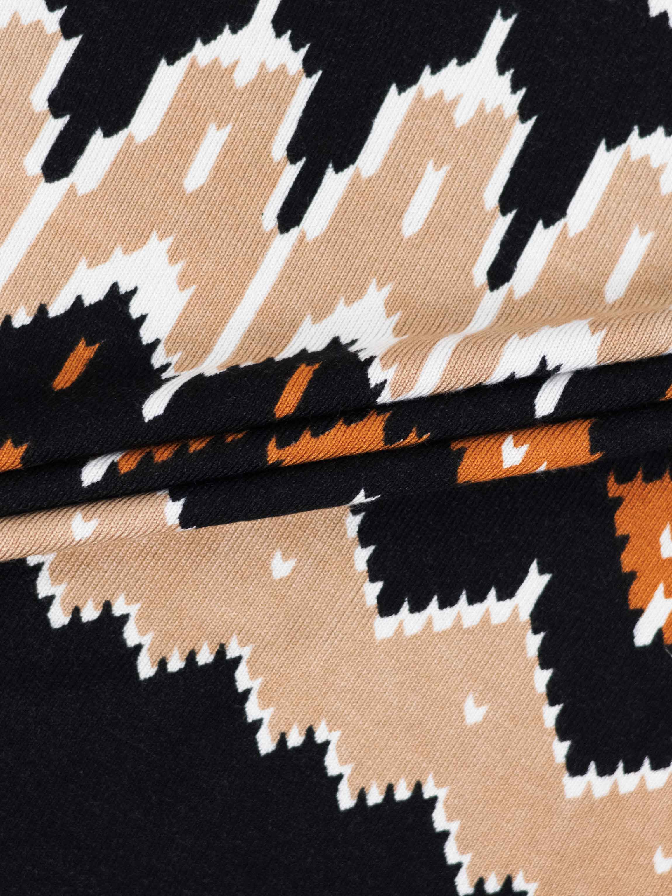 Mock Neck Sweater-Geo Floral