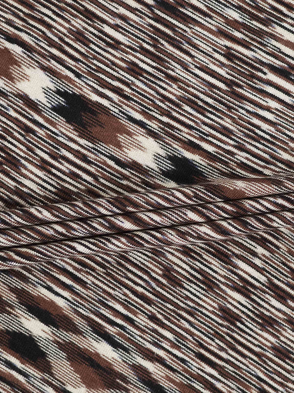 Abstract Stripe Knit Turtleneck-Brown