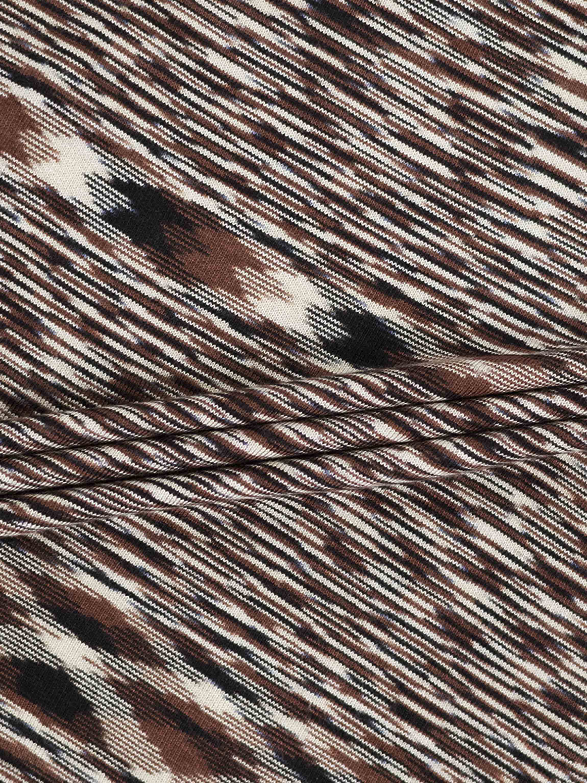 Abstract Stripe Knit Turtleneck-Brown