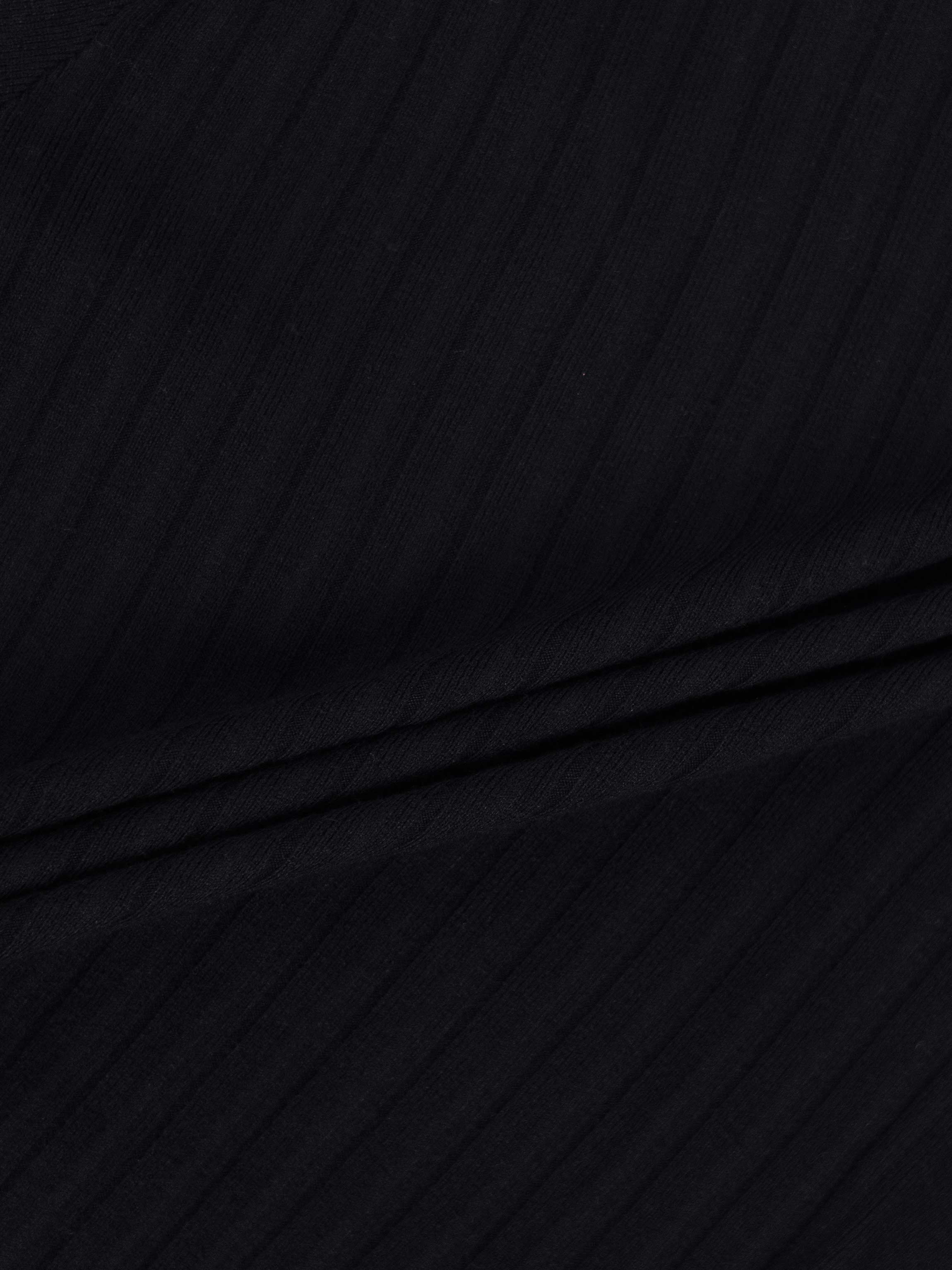 Back Wide Ribbed Cardigan Sweater-Black