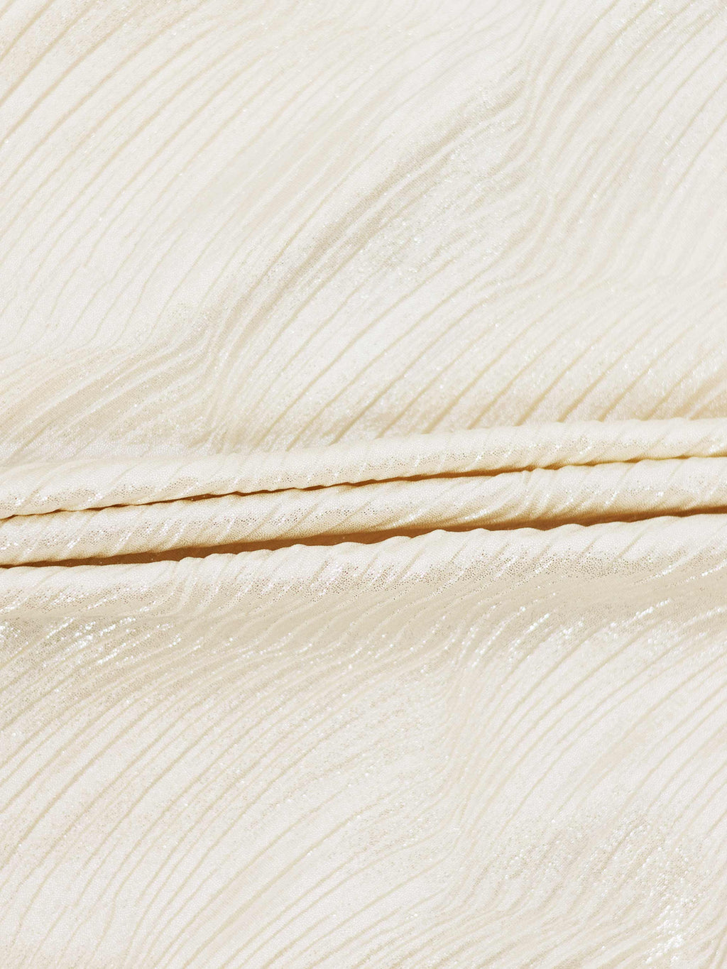 Shimmer Texture Bow Blouse-Cream