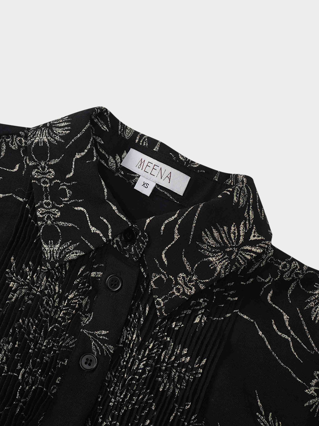 Pintuck Blouse-Tan Leaves