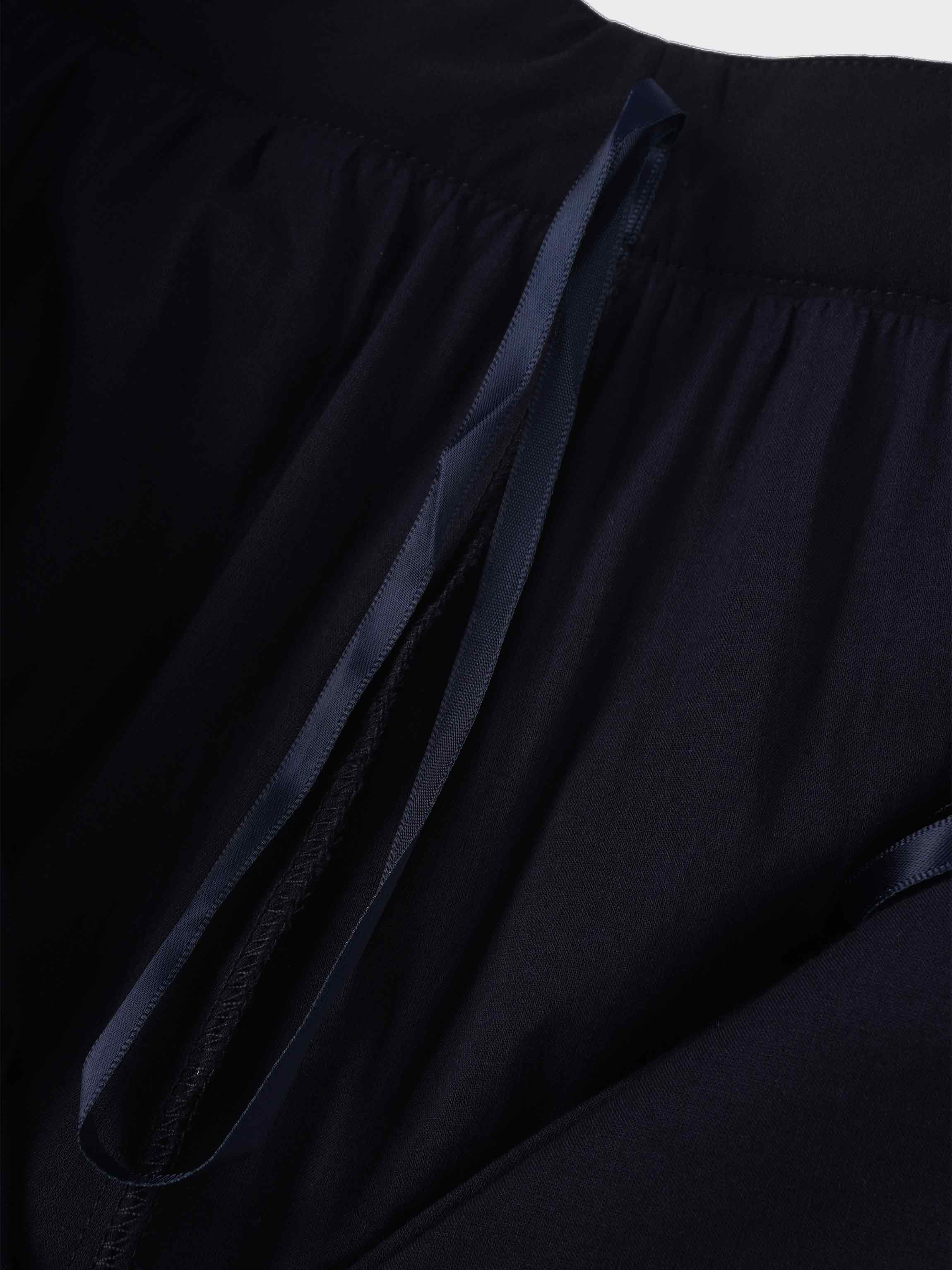 Pleated Layer Skirt 26"-Navy